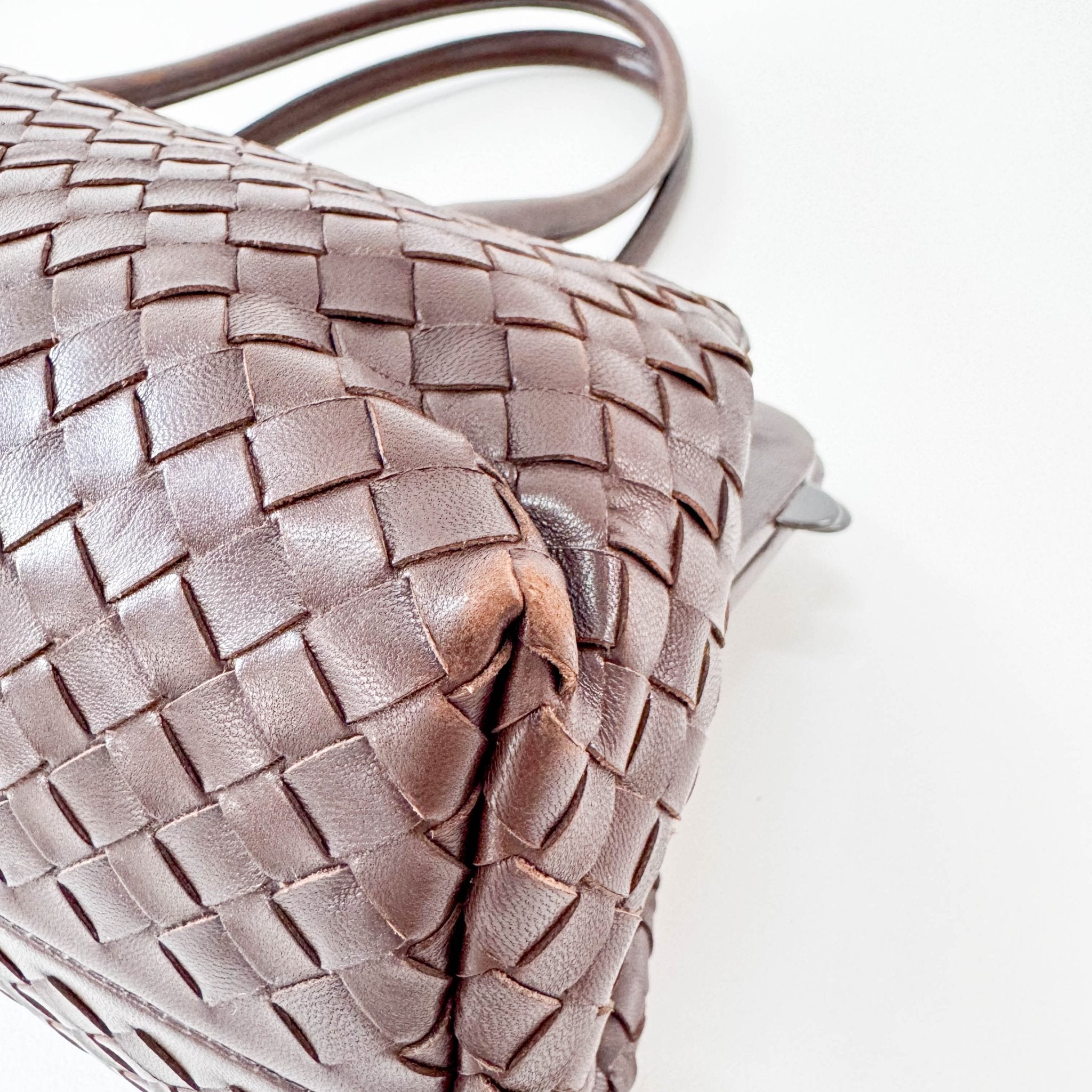 BOTTEGA VENETA Y2K Intrecciato Brown Leather Shoulder Bag, in , Sold by HIVE PRELOVED - Shoulder Bags, ,