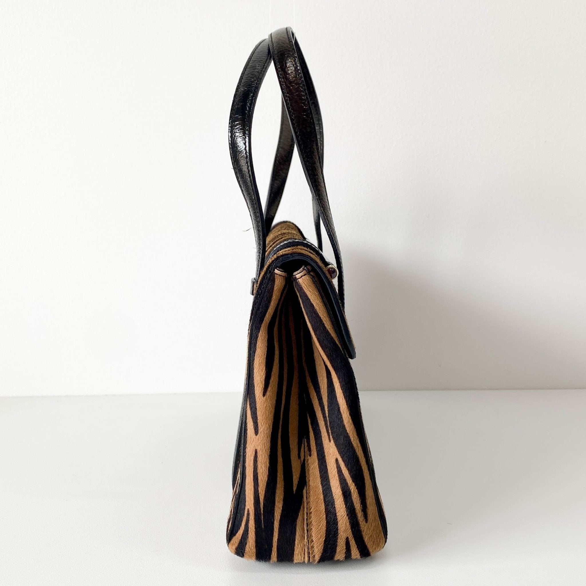 CARTIER Brown Zebra Printed Pony Hair Shoulder Bag, in , Sold by HIVE PRELOVED - Shoulder Bags, ,
