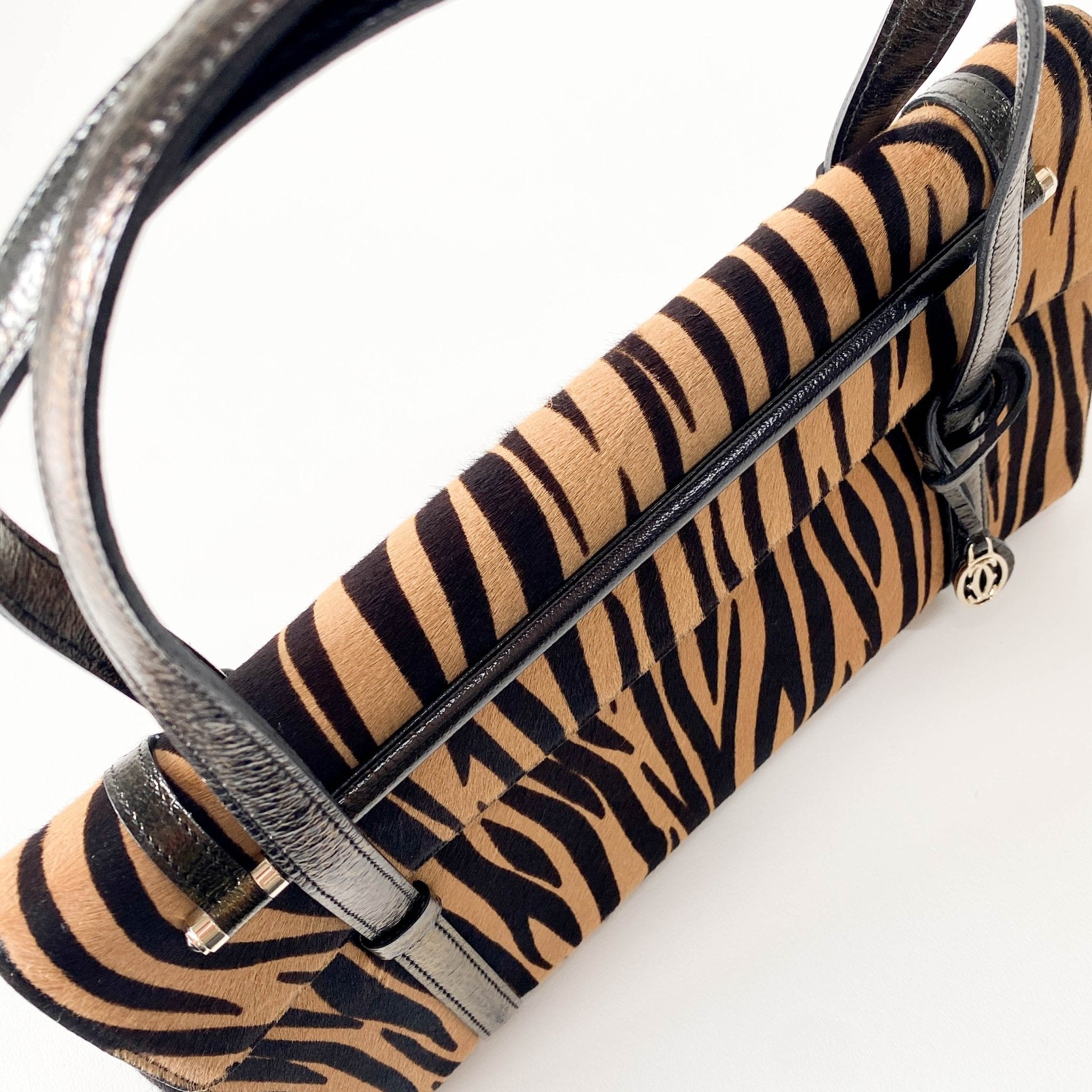 CARTIER Brown Zebra Printed Pony Hair Shoulder Bag, in , Sold by HIVE PRELOVED - Shoulder Bags, ,