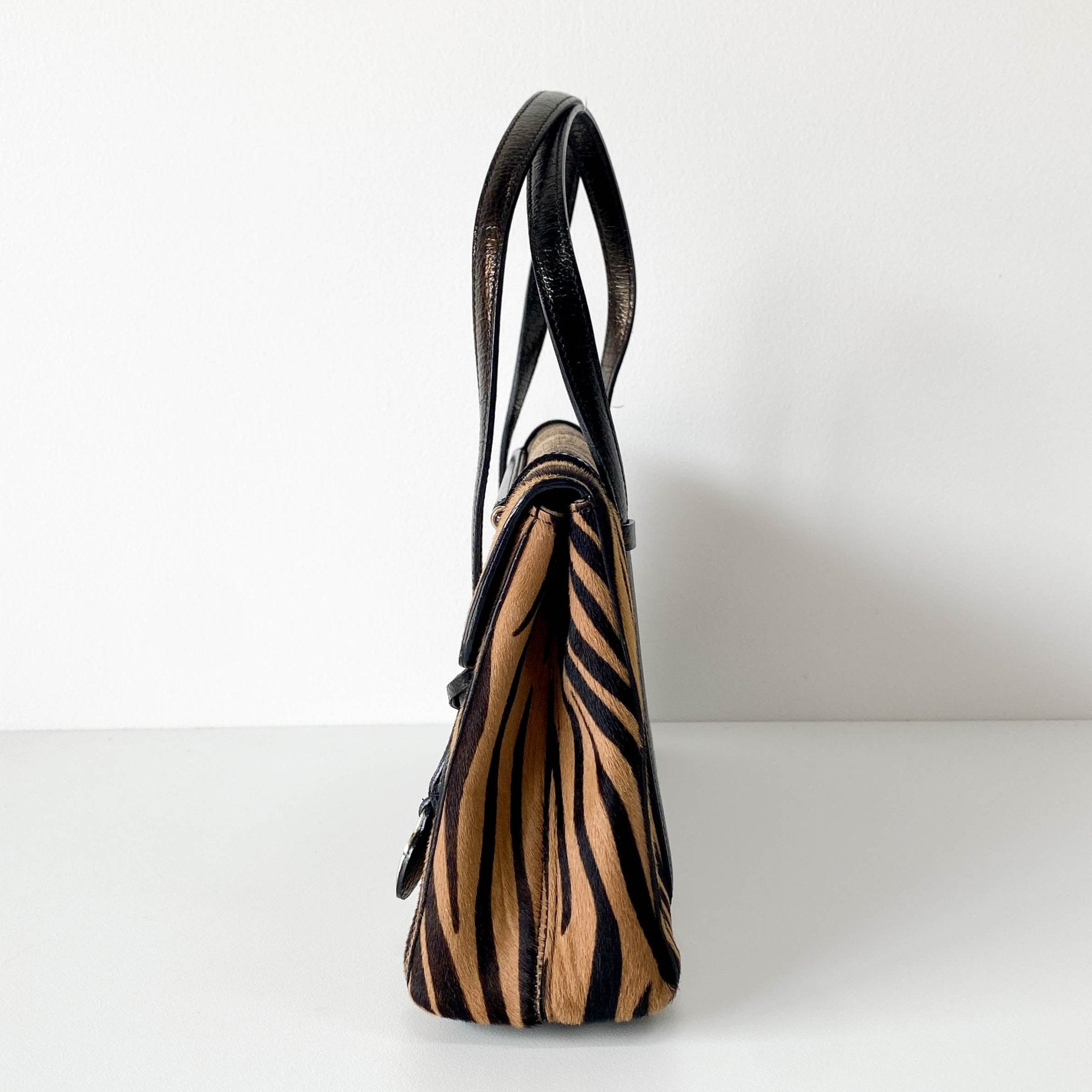 CARTIER Brown Zebra Printed Pony Hair Shoulder Bag, in , Sold by HIVE PRELOVED - Shoulder Bags, ,