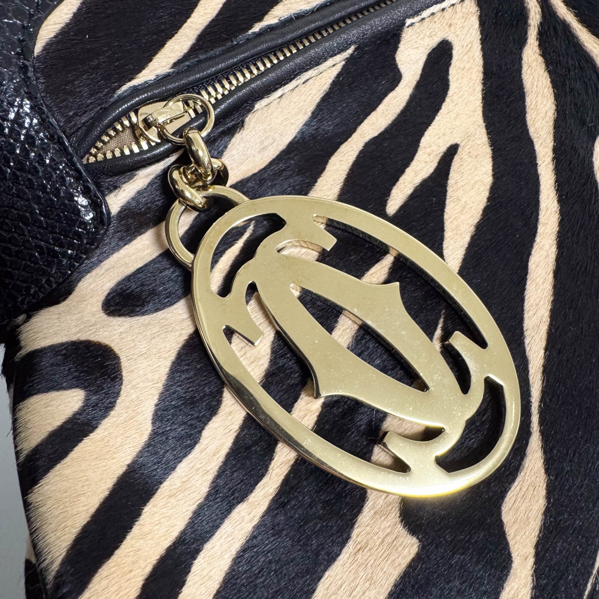 CARTIER Marcello de Cartier Beige/Black Zebra Print Pony Hair, in , Sold by HIVE PRELOVED - Handle Bags, ,
