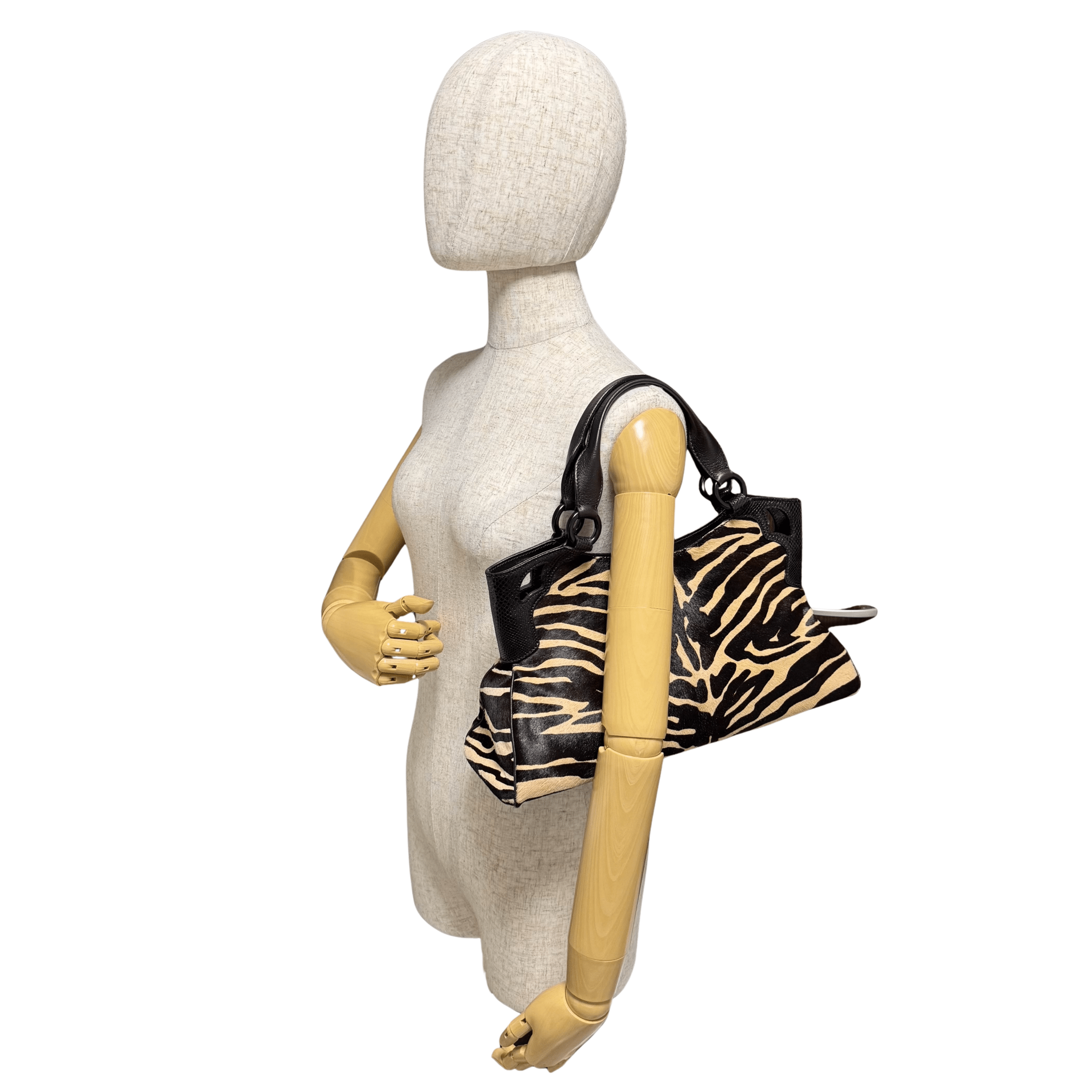 CARTIER Marcello de Cartier Beige/Black Zebra Print Pony Hair, in , Sold by HIVE PRELOVED - Handle Bags, ,