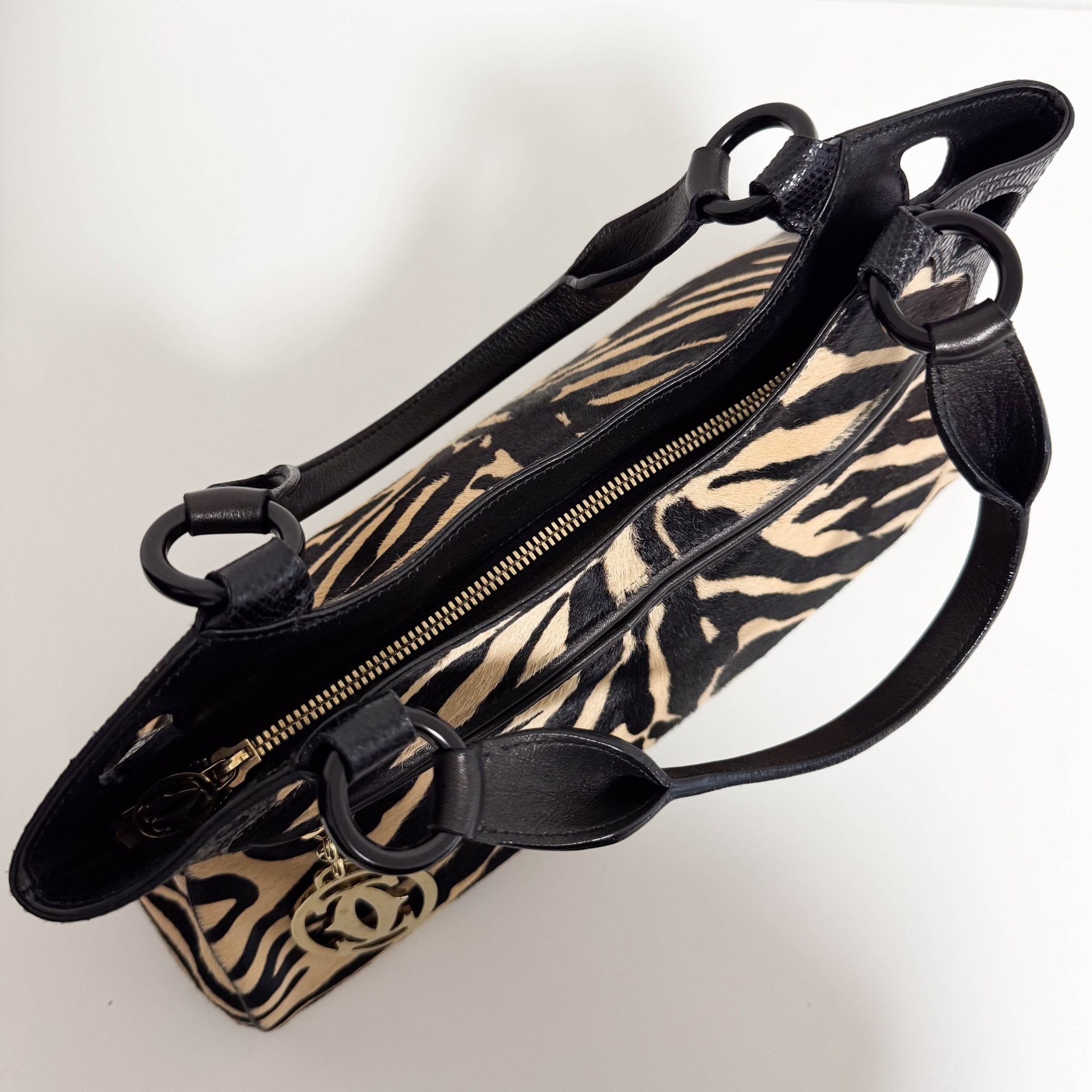 CARTIER Marcello de Cartier Beige/Black Zebra Print Pony Hair, in , Sold by HIVE PRELOVED - Handle Bags, ,