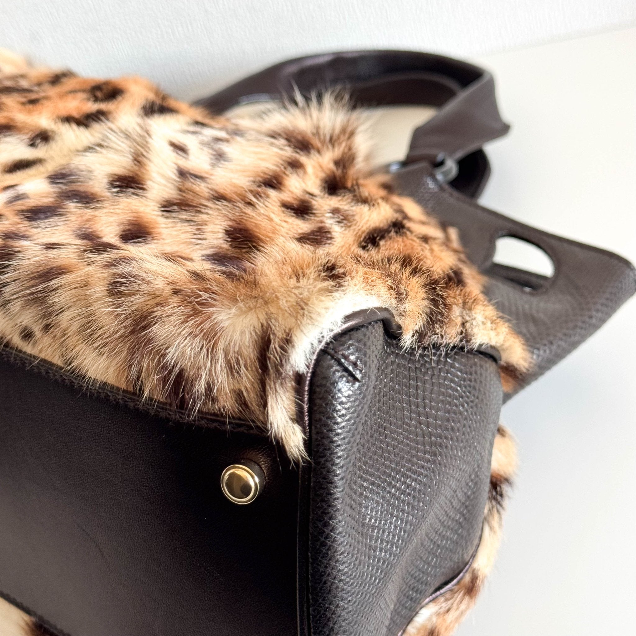 CARTIER Marcello Leopard Print Fur / Leather Shoulder Tote Handbag, in , Sold by HIVE PRELOVED - Shoulder Bags, Totes,
