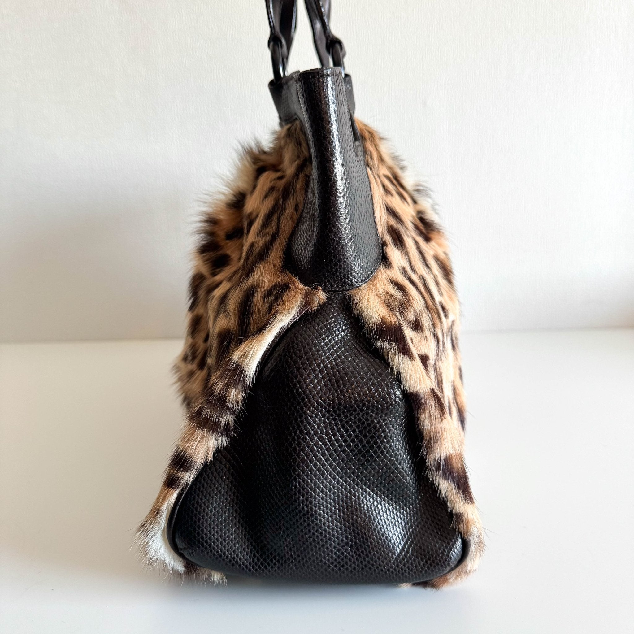 CARTIER Marcello Leopard Print Fur / Leather Shoulder Tote Handbag, in , Sold by HIVE PRELOVED - Shoulder Bags, Totes,