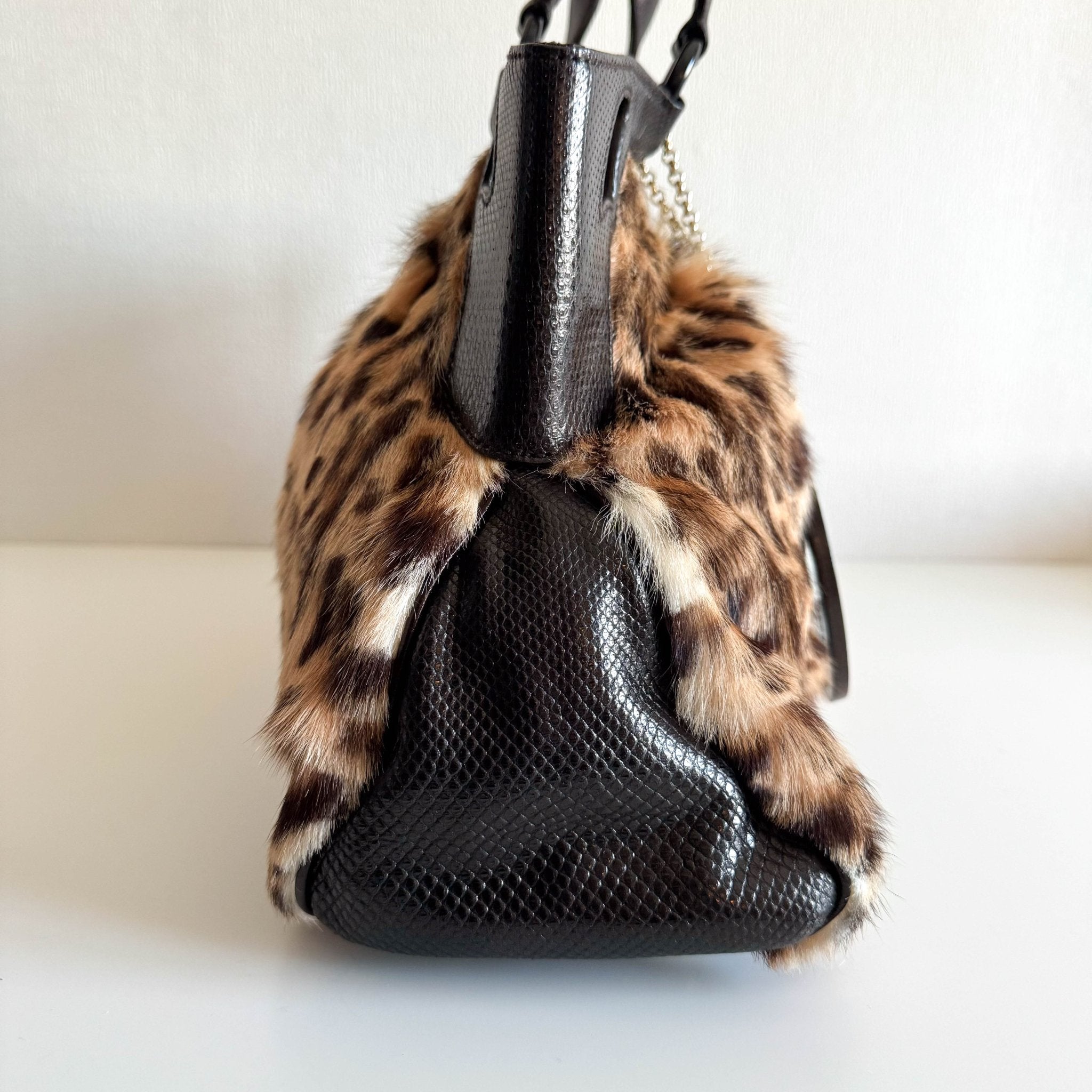 CARTIER Marcello Leopard Print Fur / Leather Shoulder Tote Handbag, in , Sold by HIVE PRELOVED - Shoulder Bags, Totes,
