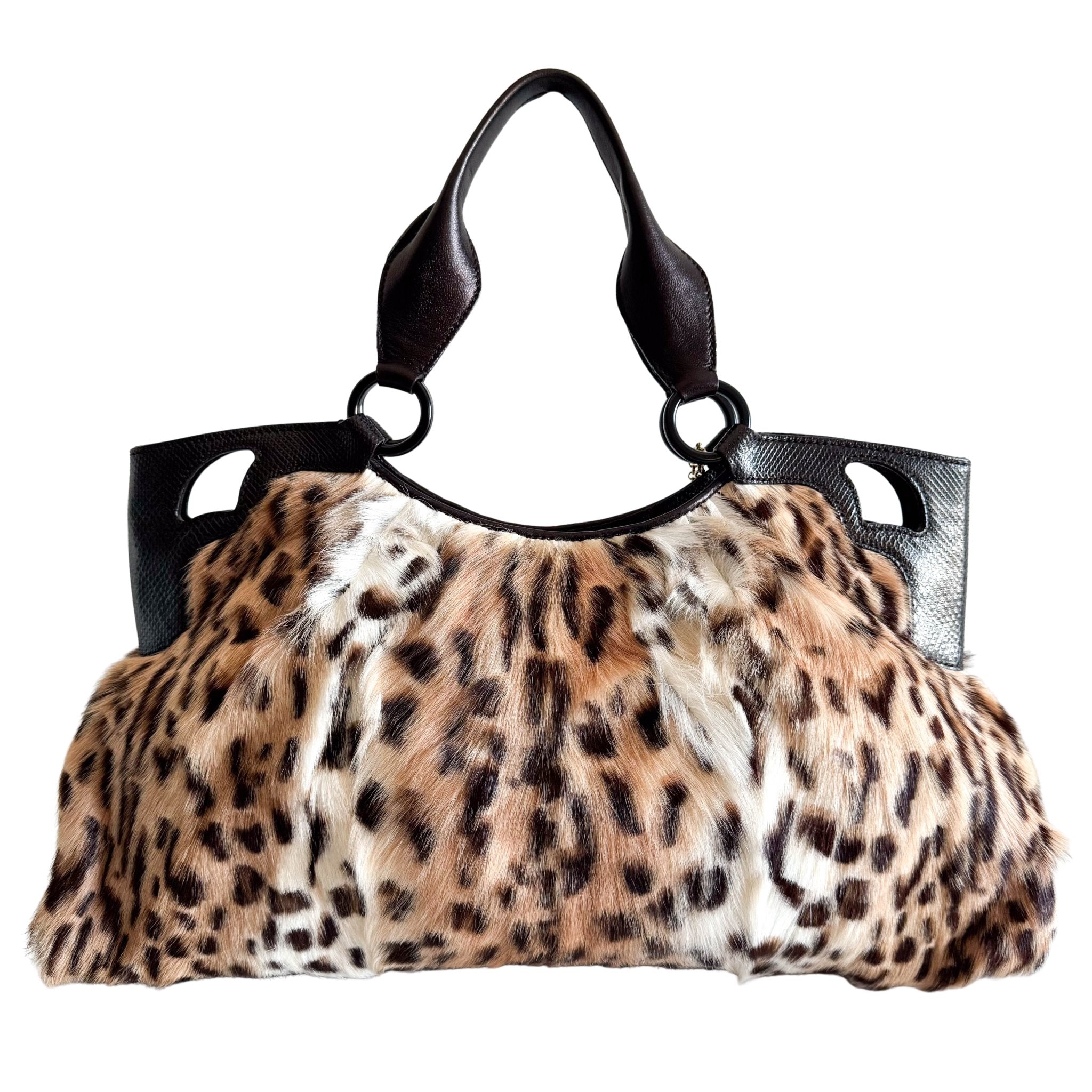 CARTIER Marcello Leopard Print Fur / Leather Shoulder Tote Handbag, in , Sold by HIVE PRELOVED - Shoulder Bags, Totes,