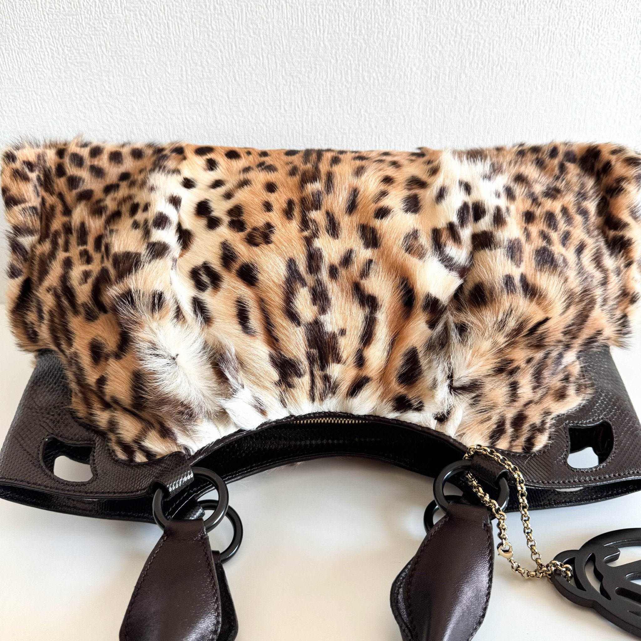 CARTIER Marcello Leopard Print Fur / Leather Shoulder Tote Handbag, in , Sold by HIVE PRELOVED - Shoulder Bags, Totes,
