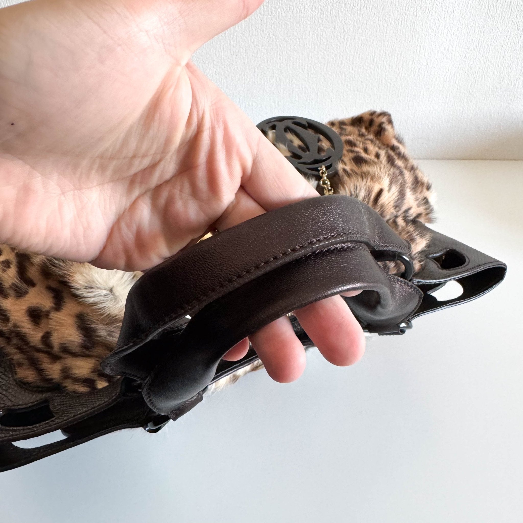 CARTIER Marcello Leopard Print Fur / Leather Shoulder Tote Handbag, in , Sold by HIVE PRELOVED - Shoulder Bags, Totes,