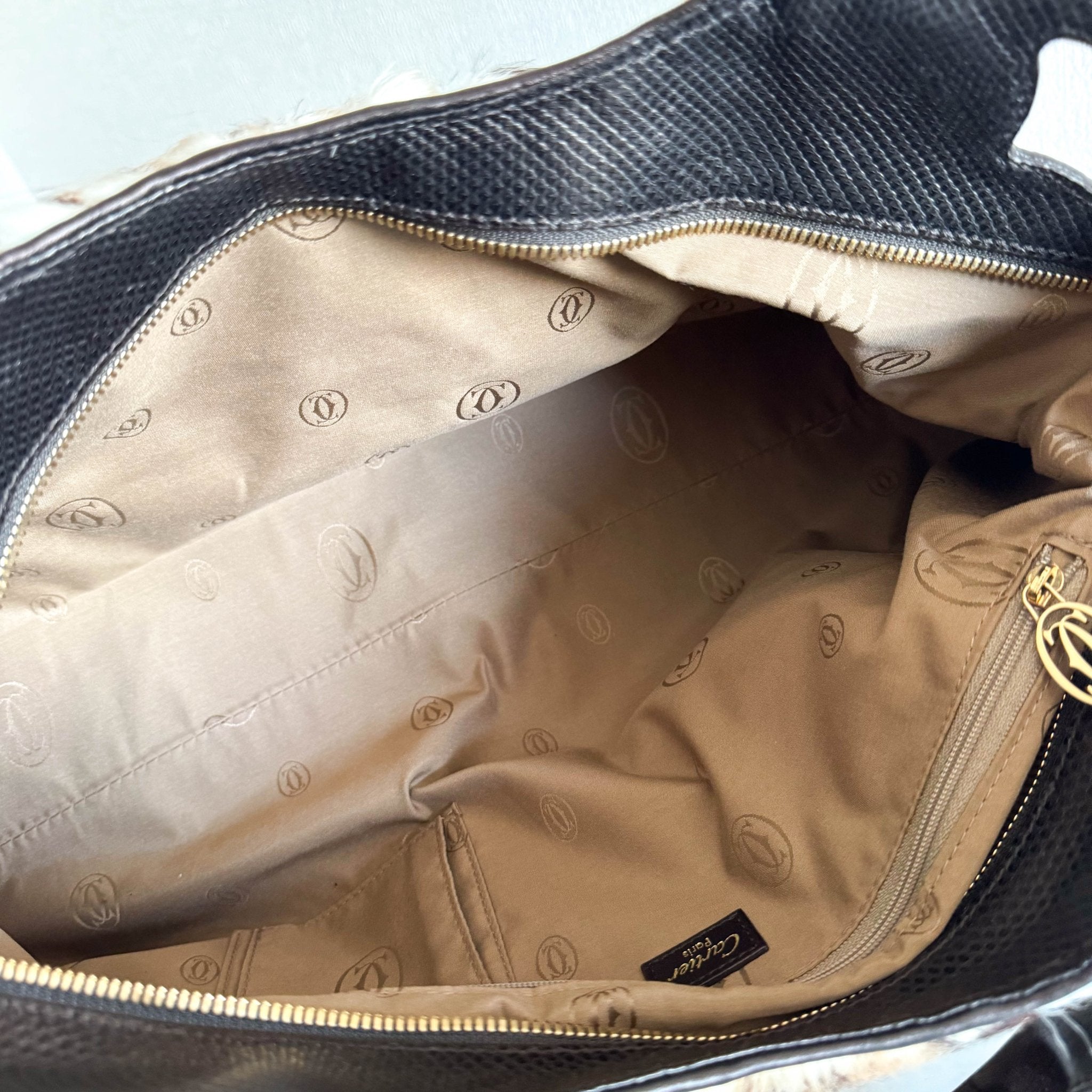 CARTIER Marcello Leopard Print Fur / Leather Shoulder Tote Handbag, in , Sold by HIVE PRELOVED - Shoulder Bags, Totes,