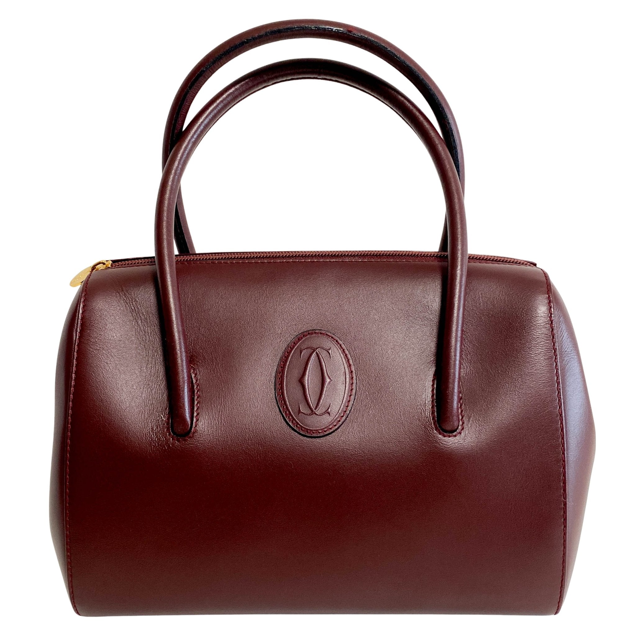 CARTIER Must de Cartier Top Handle Mini Boston Leather Bag, in , Sold by HIVE PRELOVED - Handle Bags, ,