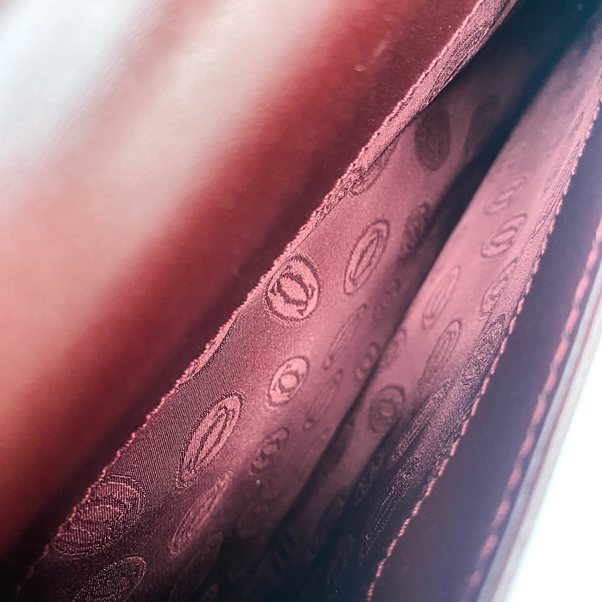 CARTIER Must Line Burgundy Leather Clutch / Shoulder Bag, in , Sold by HIVE PRELOVED - Clutch bags, Shoulder Bags,