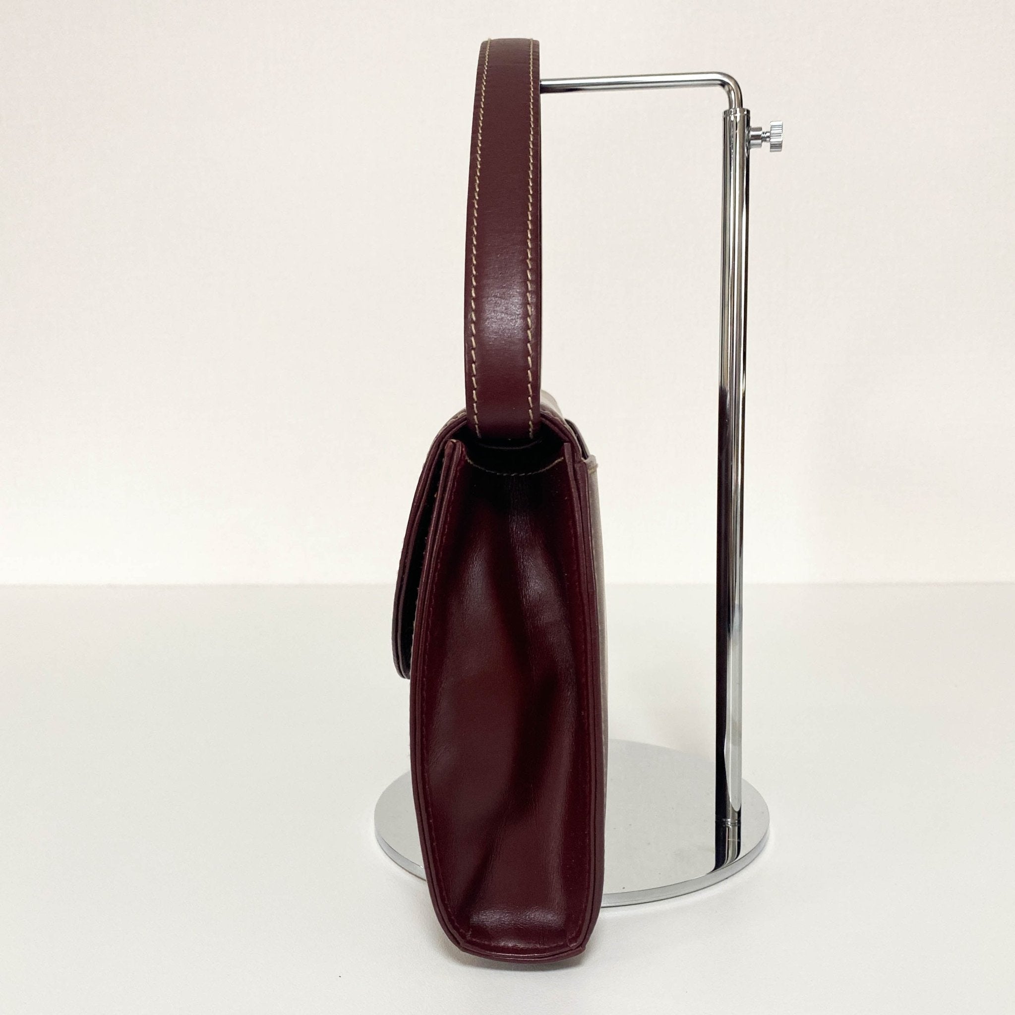 CARTIER Must Line Burgundy Leather Clutch / Shoulder Bag, in , Sold by HIVE PRELOVED - Clutch bags, Shoulder Bags,