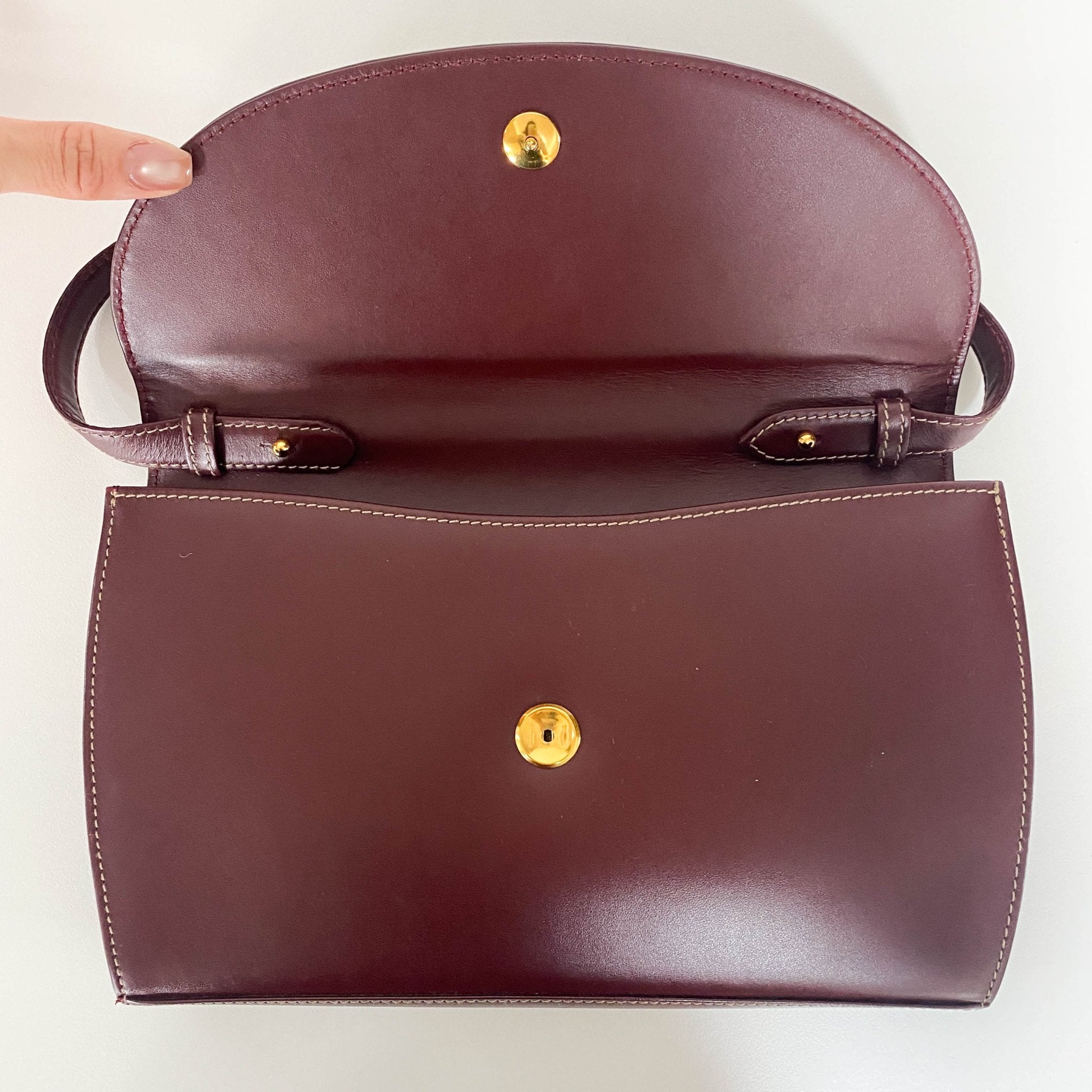 CARTIER Must Line Burgundy Leather Clutch / Shoulder Bag, in , Sold by HIVE PRELOVED - Clutch bags, Shoulder Bags,