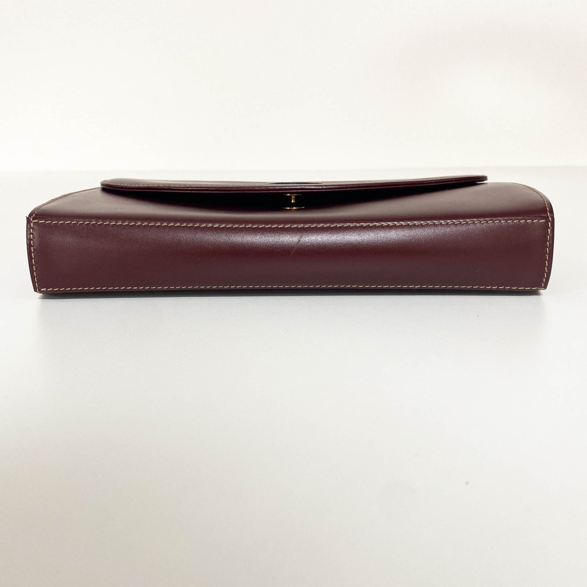 CARTIER Must Line Burgundy Leather Clutch / Shoulder Bag, in , Sold by HIVE PRELOVED - Clutch bags, Shoulder Bags,