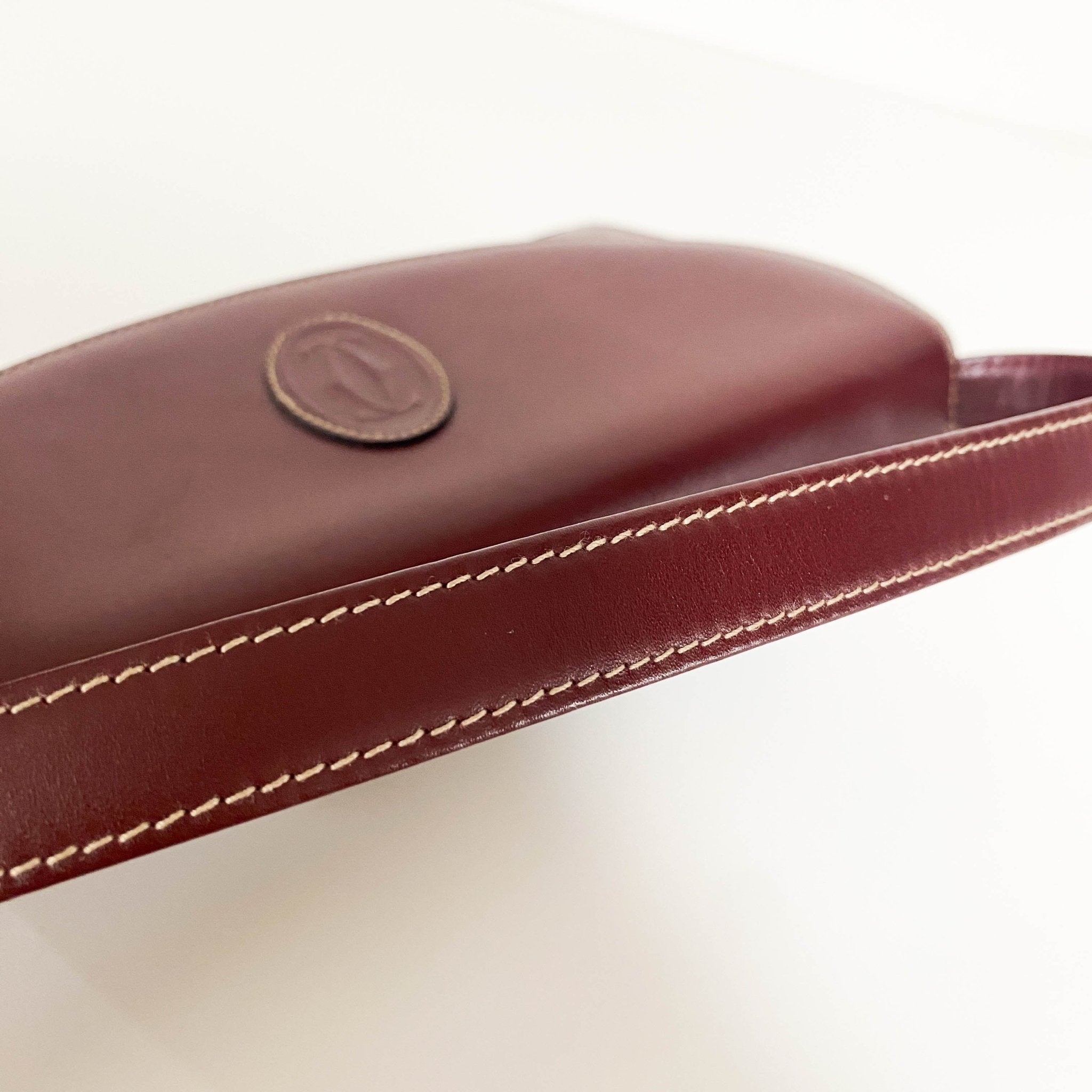 CARTIER Must Line Burgundy Leather Clutch / Shoulder Bag, in , Sold by HIVE PRELOVED - Clutch bags, Shoulder Bags,