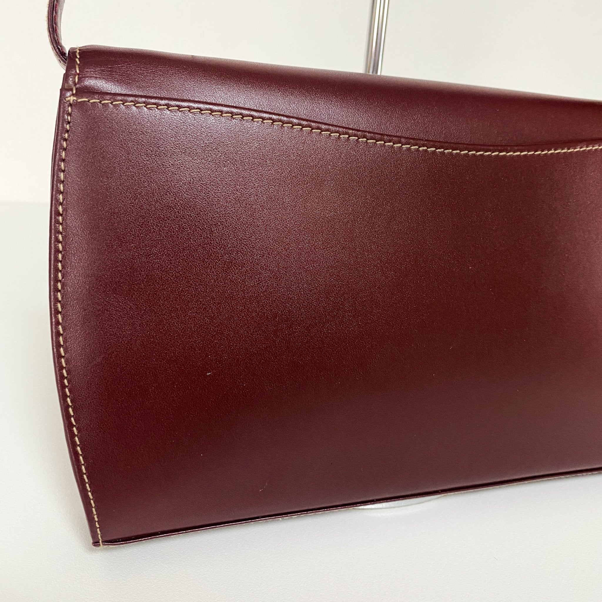 CARTIER Must Line Burgundy Leather Clutch / Shoulder Bag, in , Sold by HIVE PRELOVED - Clutch bags, Shoulder Bags,