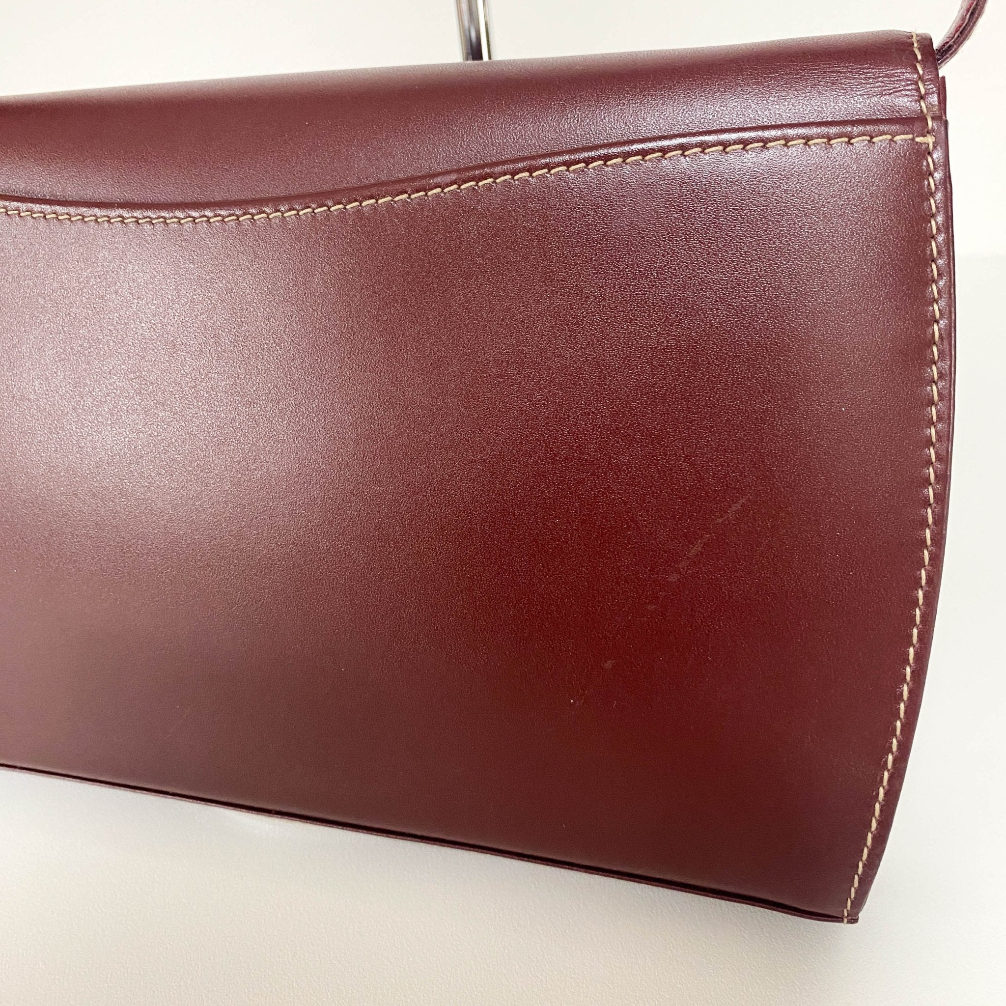 CARTIER Must Line Burgundy Leather Clutch / Shoulder Bag, in , Sold by HIVE PRELOVED - Clutch bags, Shoulder Bags,