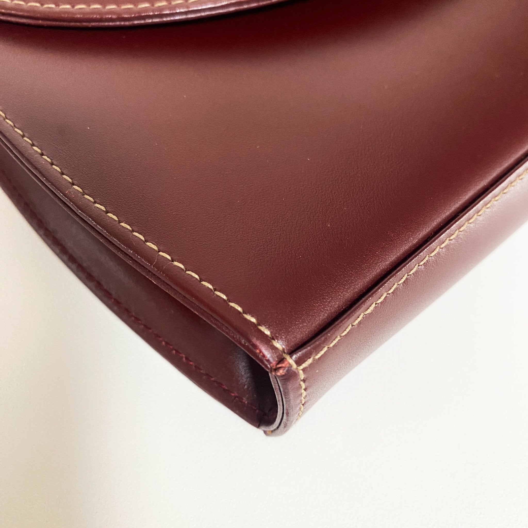 CARTIER Must Line Burgundy Leather Clutch / Shoulder Bag, in , Sold by HIVE PRELOVED - Clutch bags, Shoulder Bags,