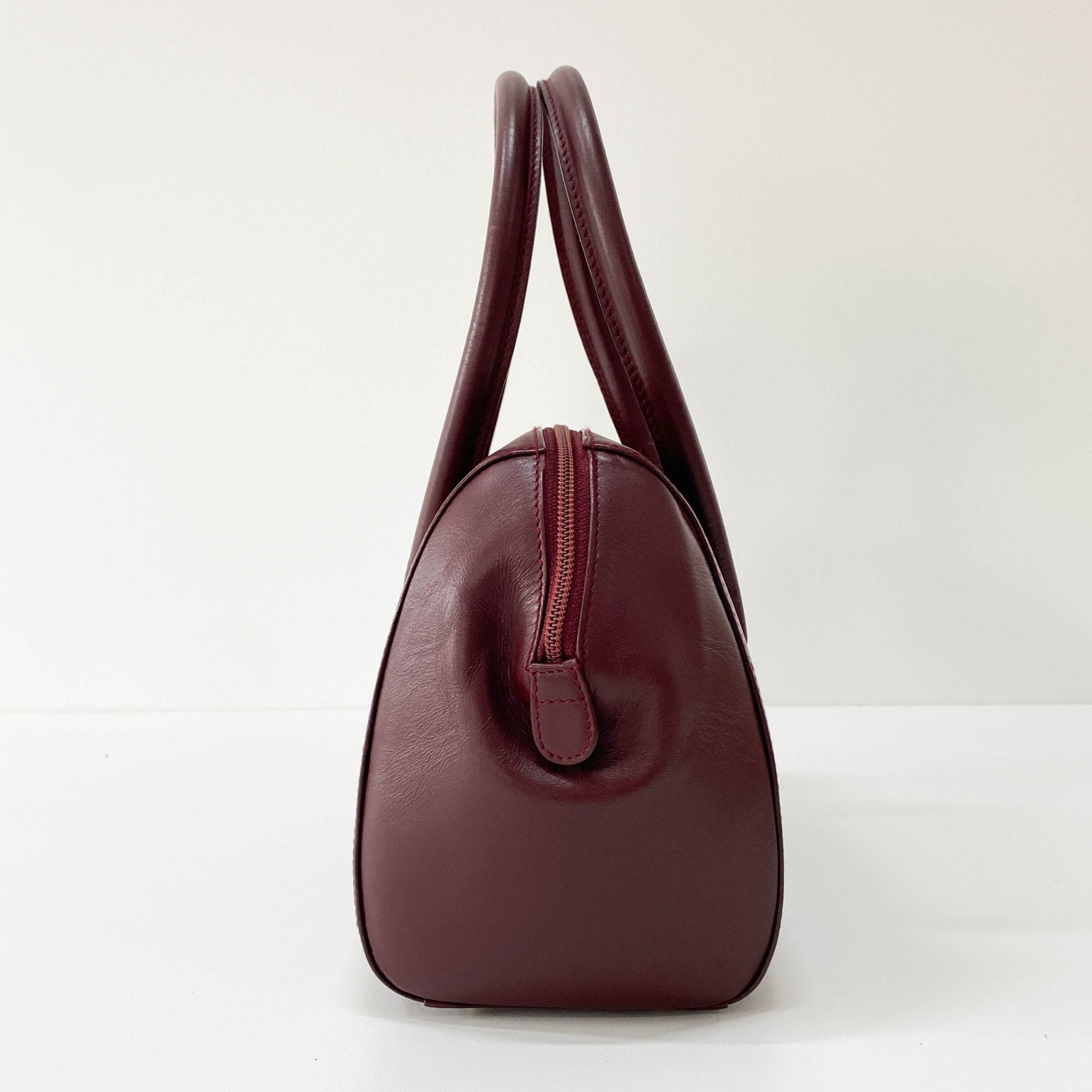 CARTIER Must Line Burgundy Leather Top Handle Bag, in , Sold by HIVE PRELOVED - Handle Bags, Shoulder Bags,