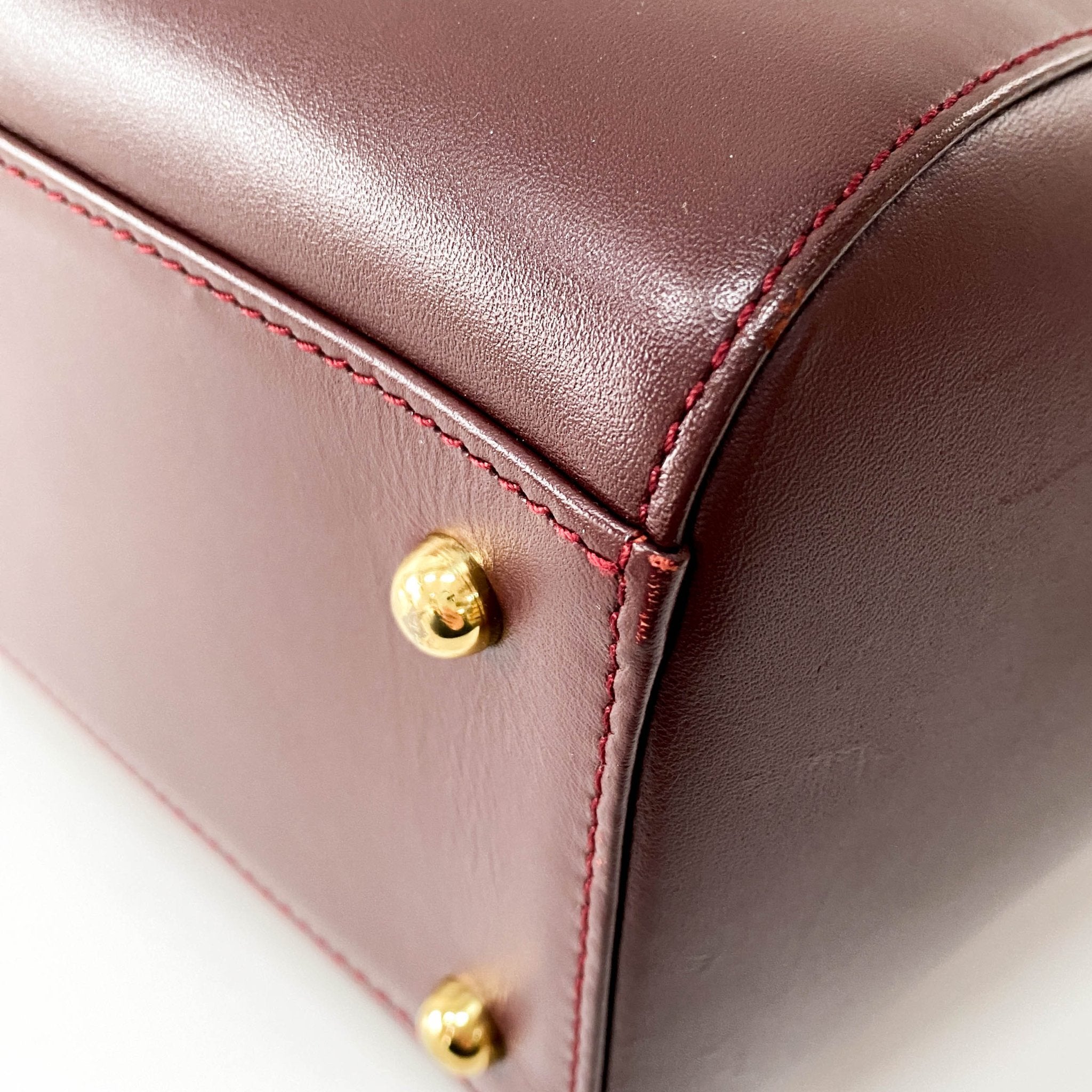 CARTIER Must Line Burgundy Leather Top Handle Bag, in , Sold by HIVE PRELOVED - Handle Bags, Shoulder Bags,