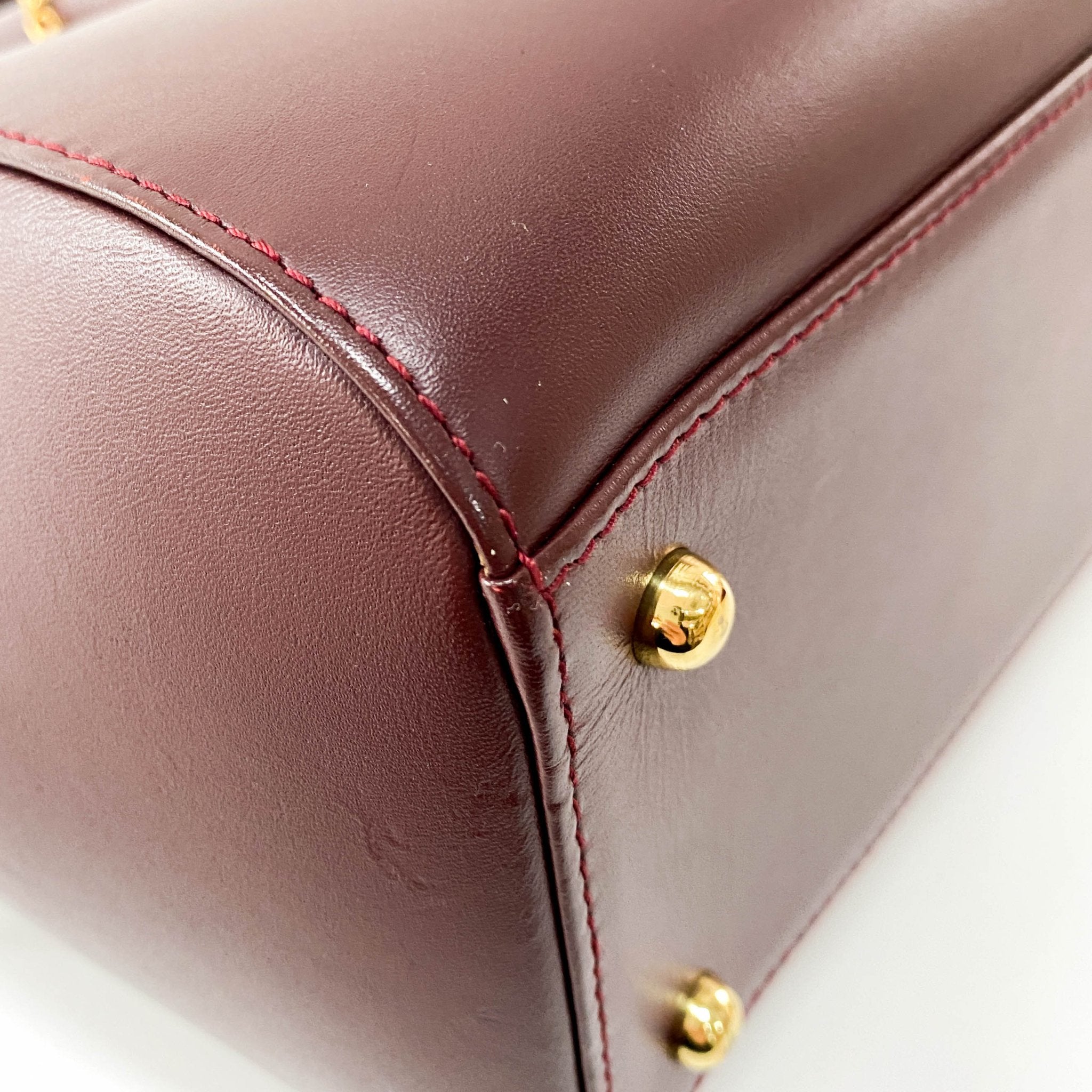 CARTIER Must Line Burgundy Leather Top Handle Bag, in , Sold by HIVE PRELOVED - Handle Bags, Shoulder Bags,