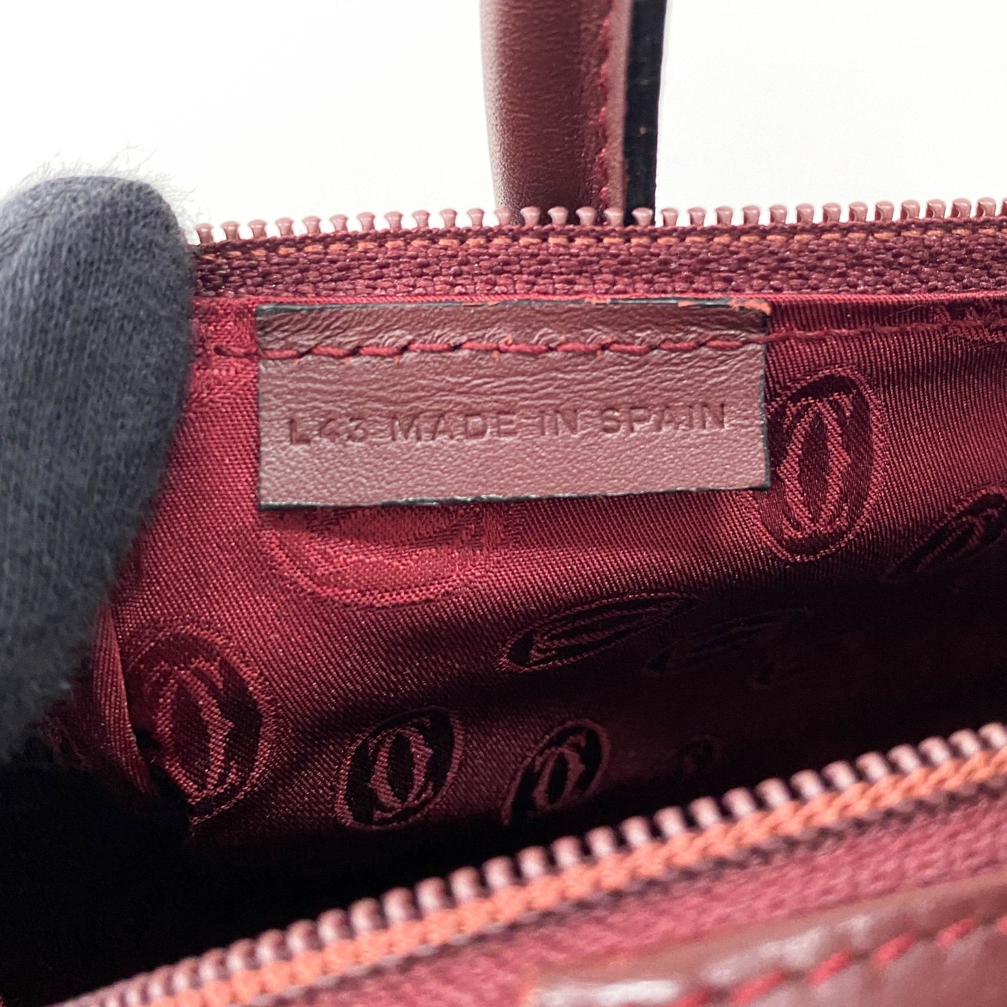 CARTIER Must Line Burgundy Leather Top Handle Bag, in , Sold by HIVE PRELOVED - Handle Bags, Shoulder Bags,