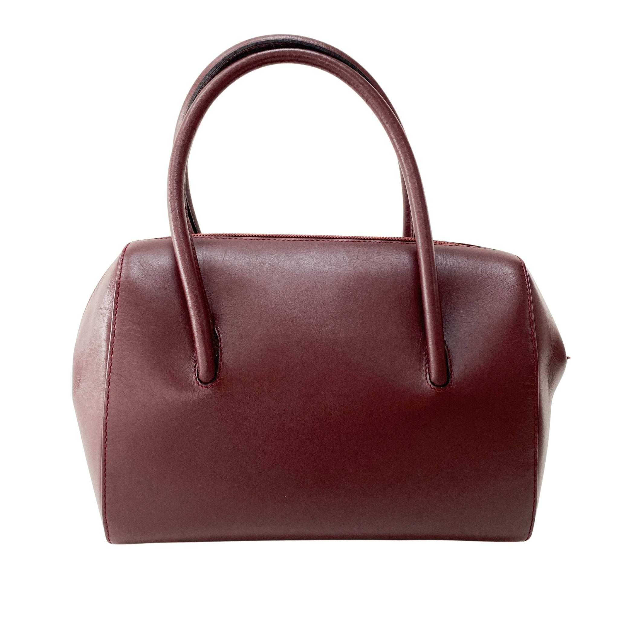CARTIER Must Line Burgundy Leather Top Handle Bag, in , Sold by HIVE PRELOVED - Handle Bags, Shoulder Bags,