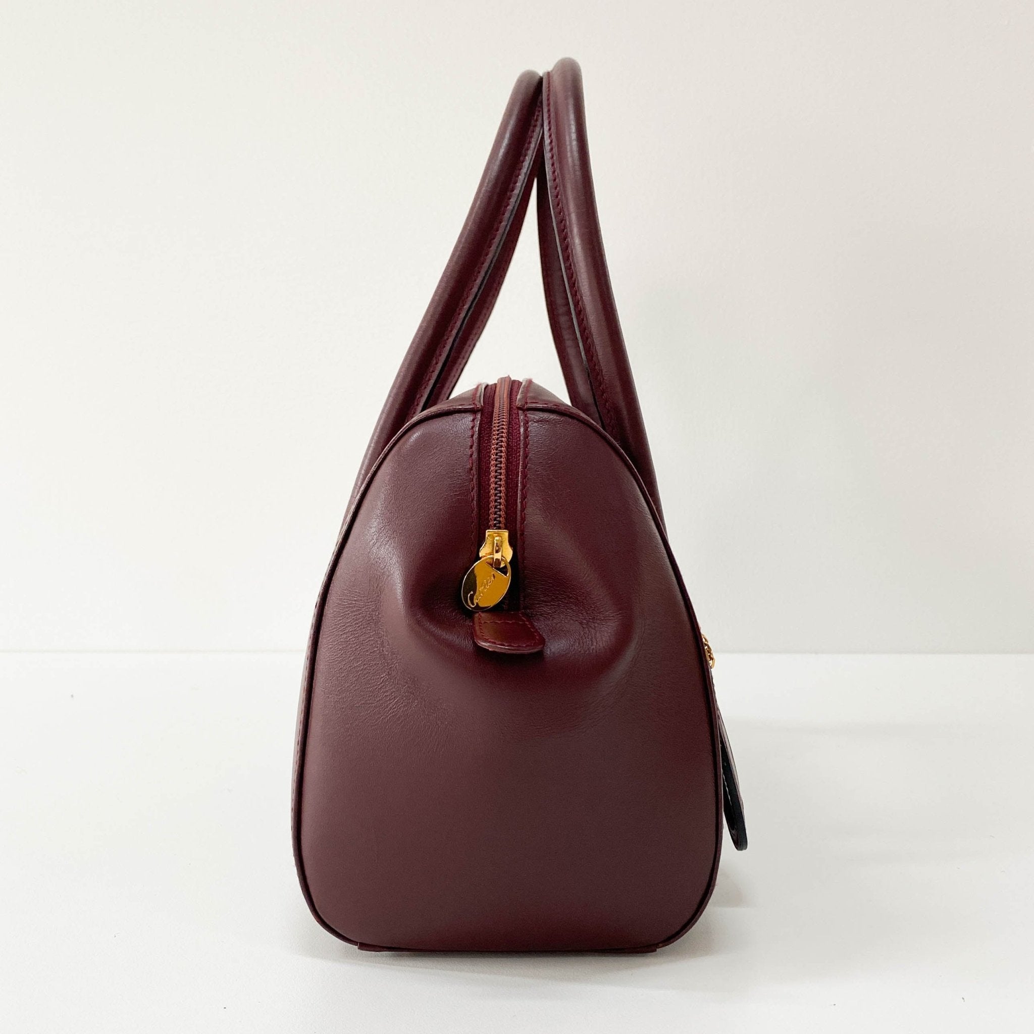 CARTIER Must Line Burgundy Leather Top Handle Bag, in , Sold by HIVE PRELOVED - Handle Bags, Shoulder Bags,