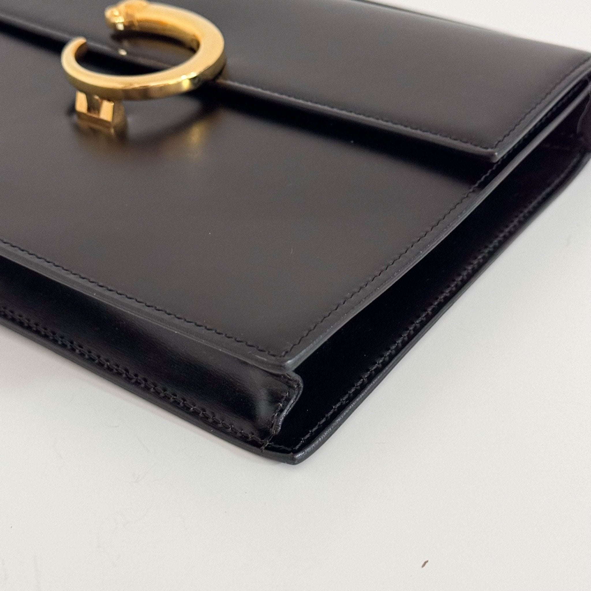 CARTIER Panthère Black Calf Leather Clutch Shoulder Bag, in , Sold by HIVE PRELOVED - Clutch bag, Crossbody bag, Shoulder Bag