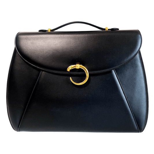 CARTIER Panthère Black Leather Briefcase, in , Sold by HIVE PRELOVED - Handle Bags, ,