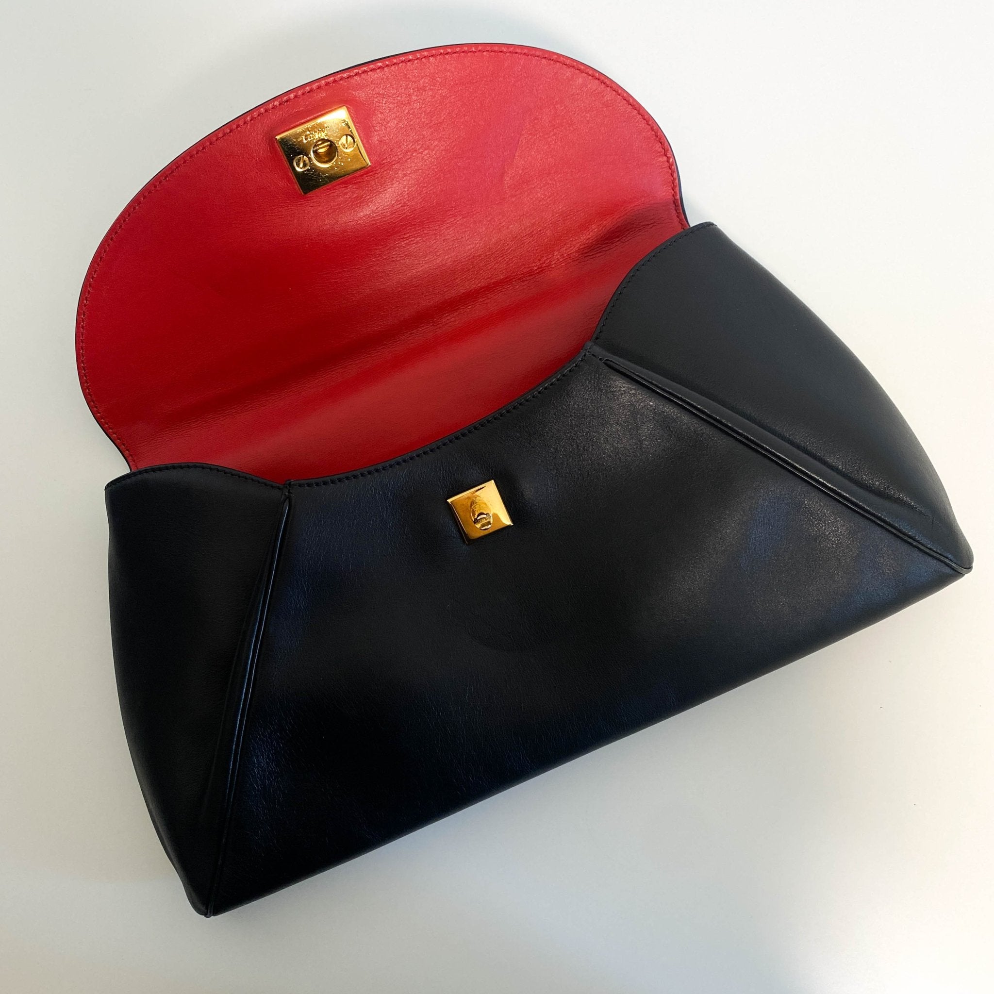 CARTIER Panthère Black Leather Envelope Flap Clutch Bag, in , Sold by HIVE PRELOVED - Clutch bags, ,
