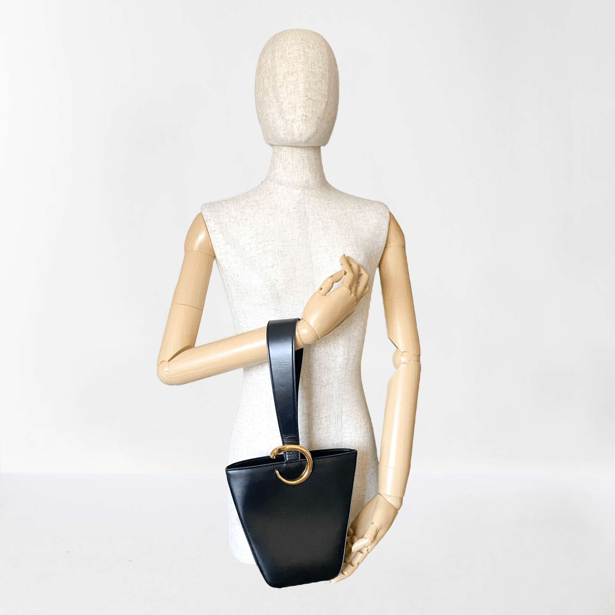 CARTIER Panthère Black Leather Handbag, in , Sold by HIVE PRELOVED - Handle Bags, ,