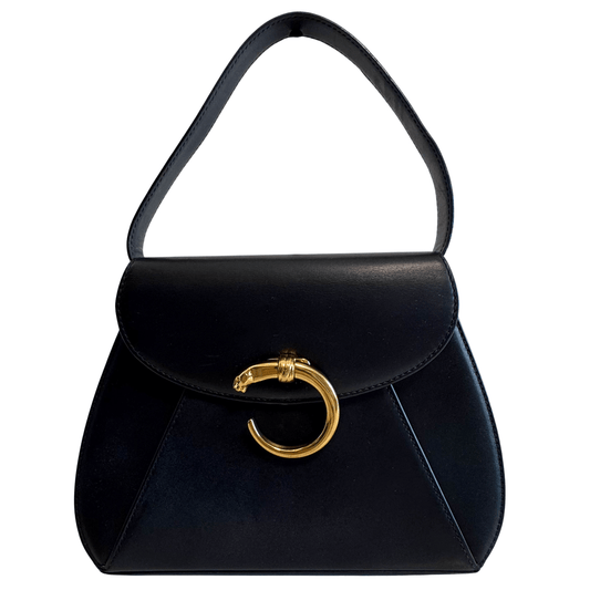 CARTIER Panthère Black Leather Shoulder Bag, in , Sold by HIVE PRELOVED - Shoulder Bags, ,