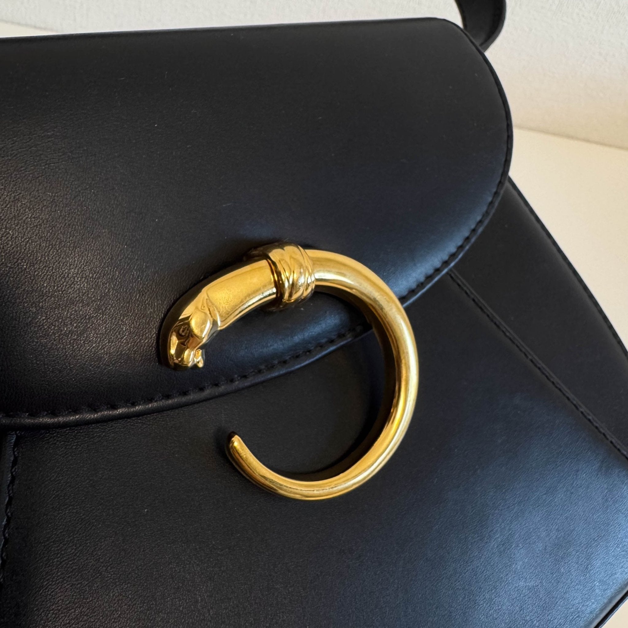 CARTIER Panthère Black Leather Shoulder Bag, in , Sold by HIVE PRELOVED - Shoulder Bags, ,