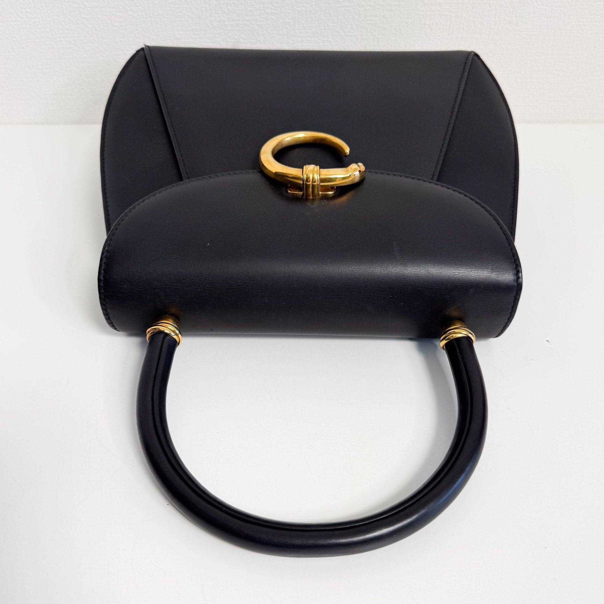CARTIER Panthère Black Leather Top Handle Bag, in , Sold by HIVE PRELOVED - Handle Bags, ,