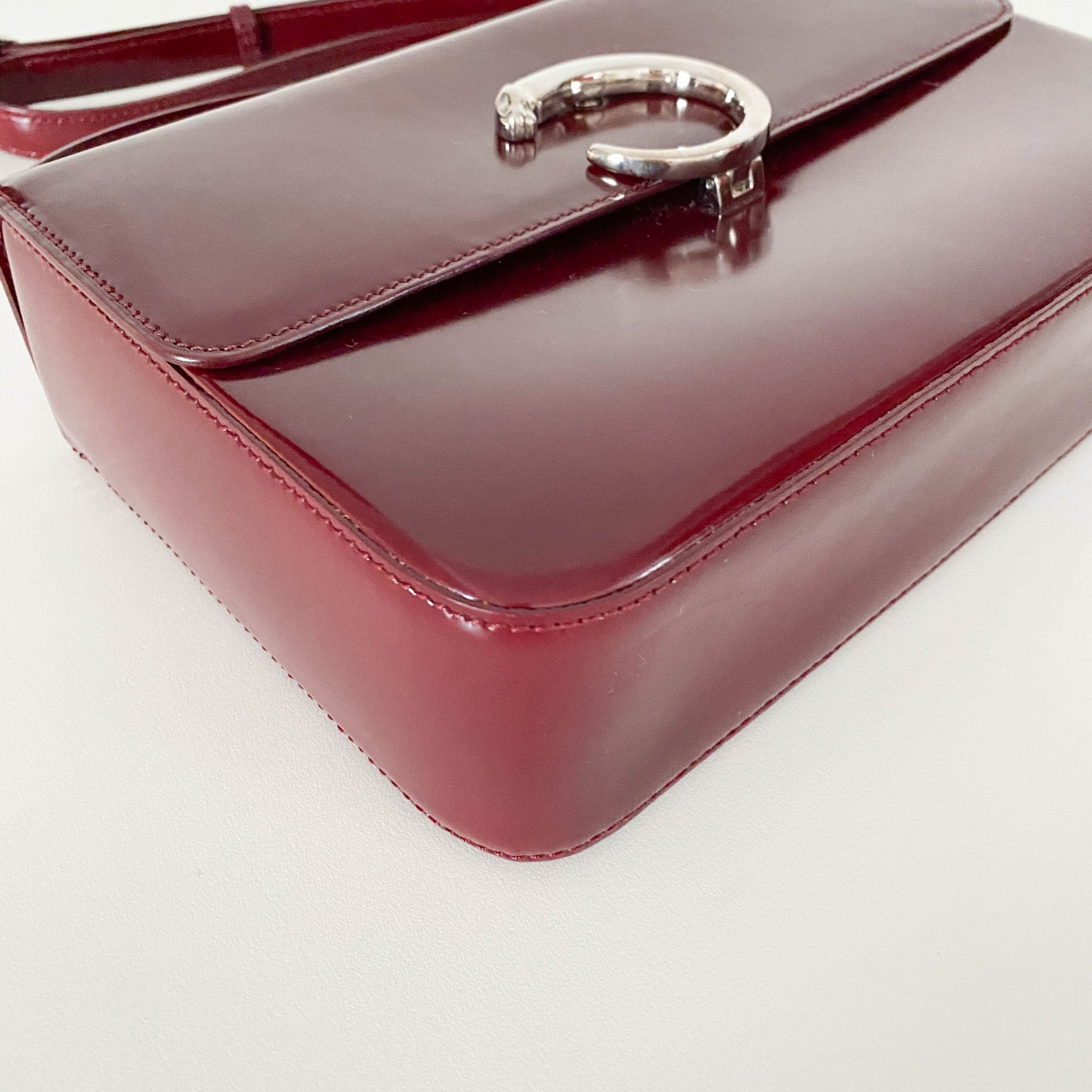 CARTIER Panthère Burgundy Leather Crossbody bag, in , Sold by HIVE PRELOVED - Crossbody bags, ,