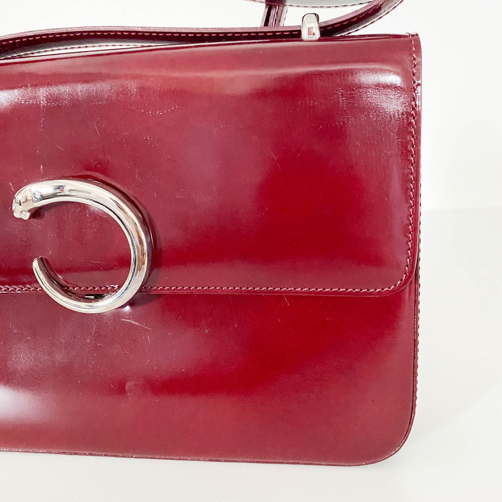 CARTIER Panthère Burgundy Leather Crossbody bag, in , Sold by HIVE PRELOVED - Crossbody bags, ,