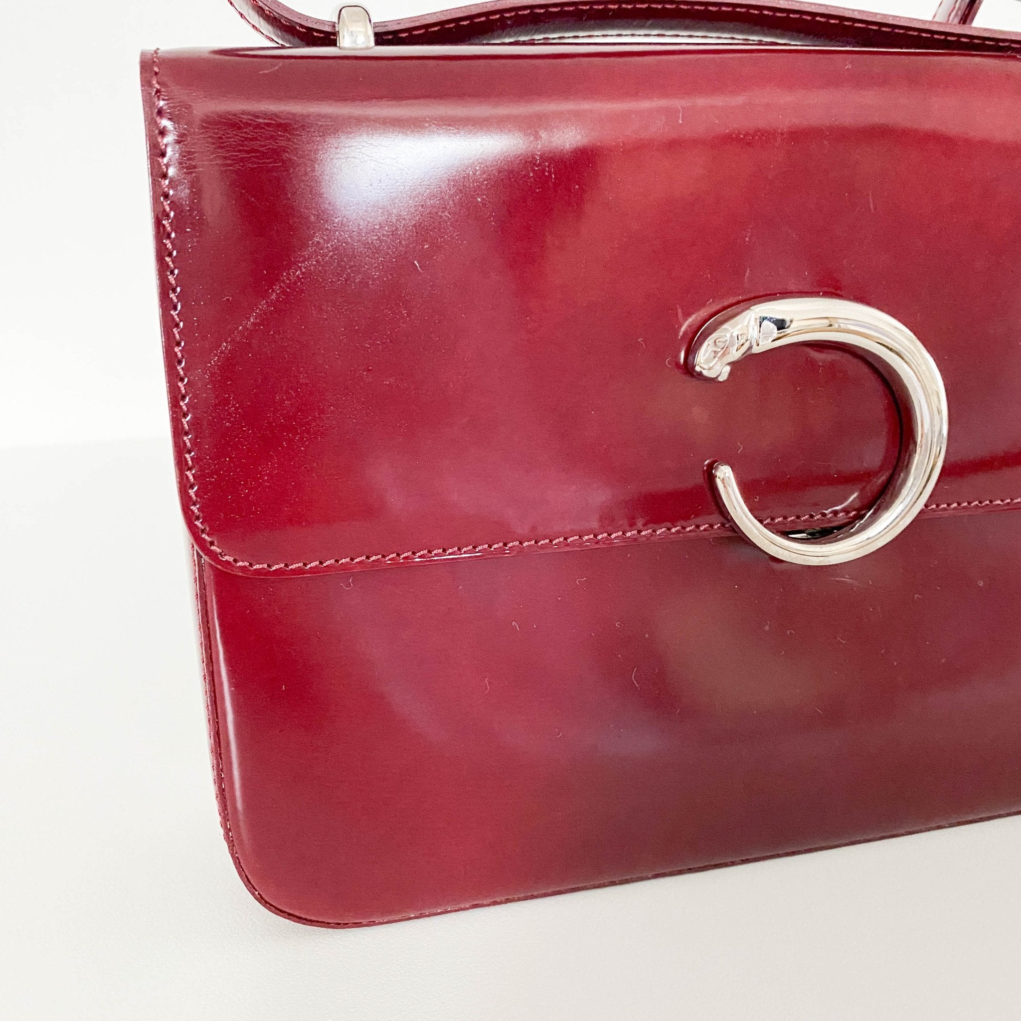 Cartier Panthere Burgundy Leather Crossbody bag HIVE PRELOVED