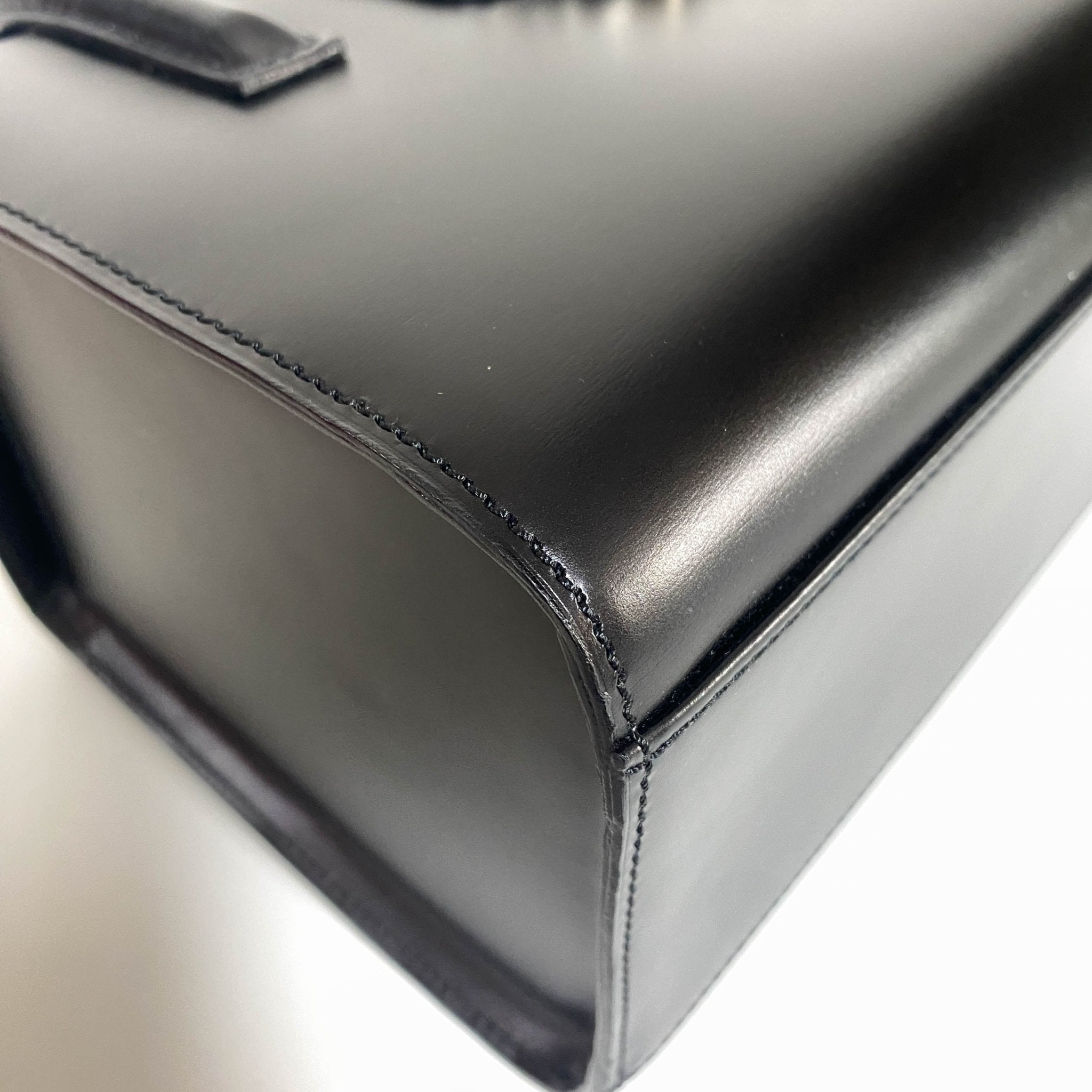 CARTIER Panthère de Cartie Black Box Calf Leather Top Handle Bag Silver Hardware, in , Sold by HIVE PRELOVED - Handle Bags, ,