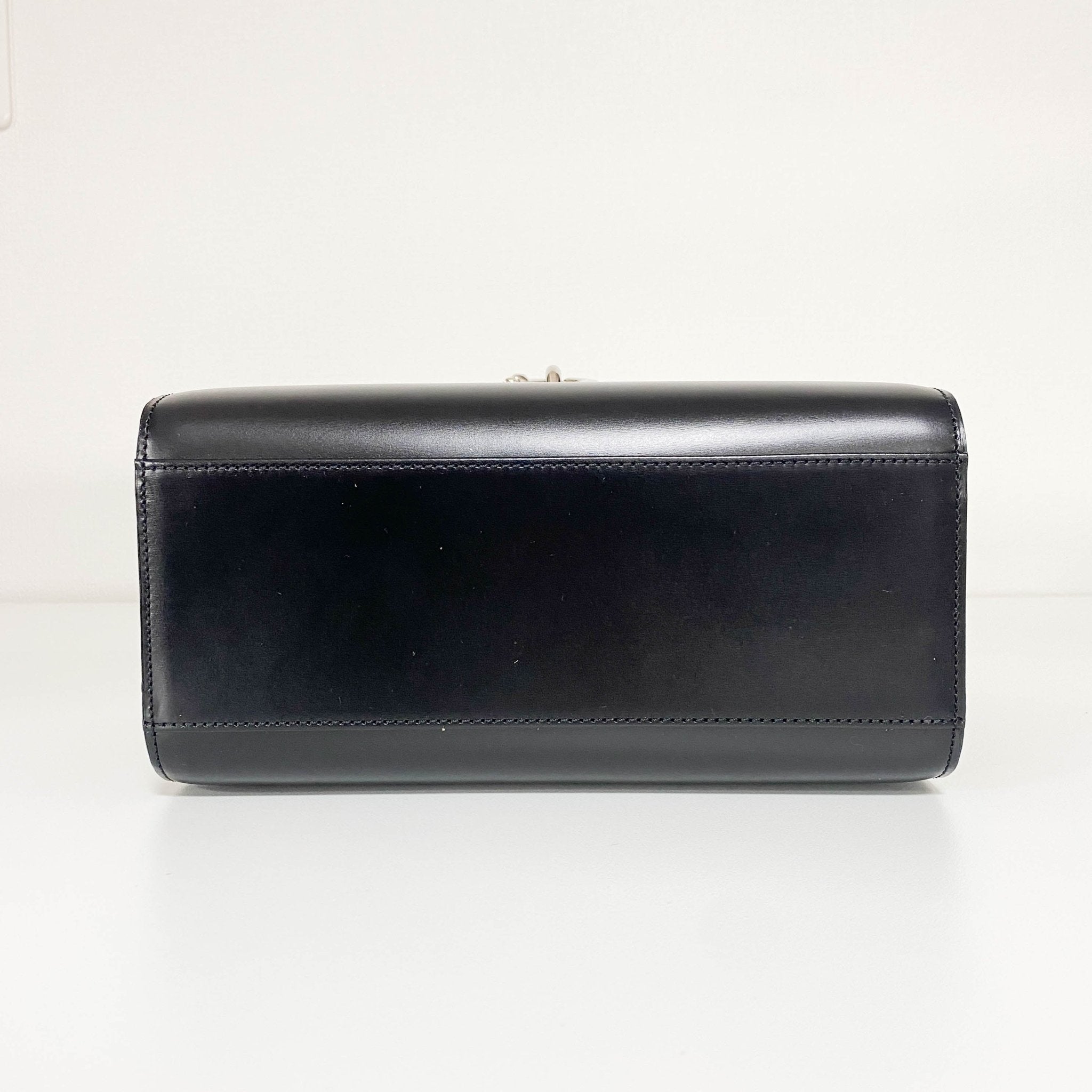 CARTIER Panthère de Cartie Black Box Calf Leather Top Handle Bag Silver Hardware, in , Sold by HIVE PRELOVED - Handle Bags, ,