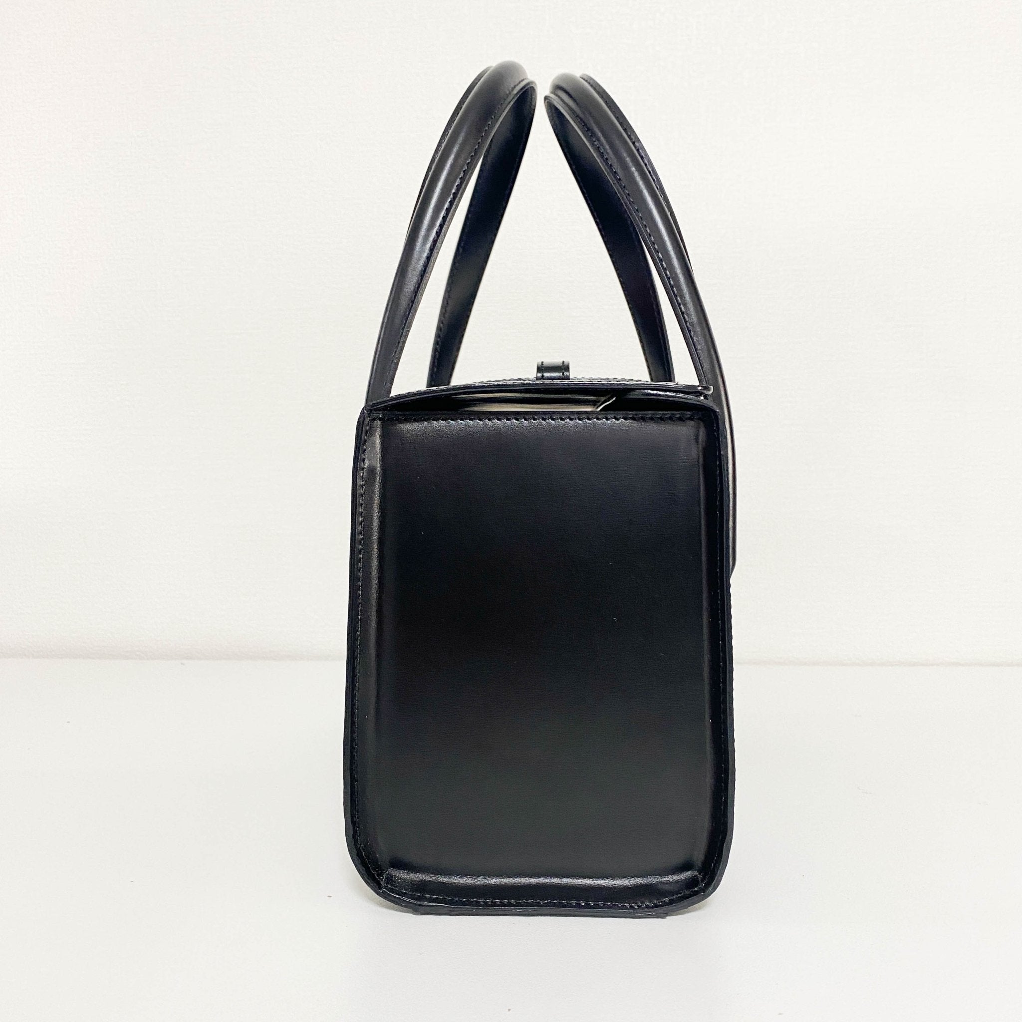 CARTIER Panthère de Cartie Black Box Calf Leather Top Handle Bag Silver Hardware, in , Sold by HIVE PRELOVED - Handle Bags, ,