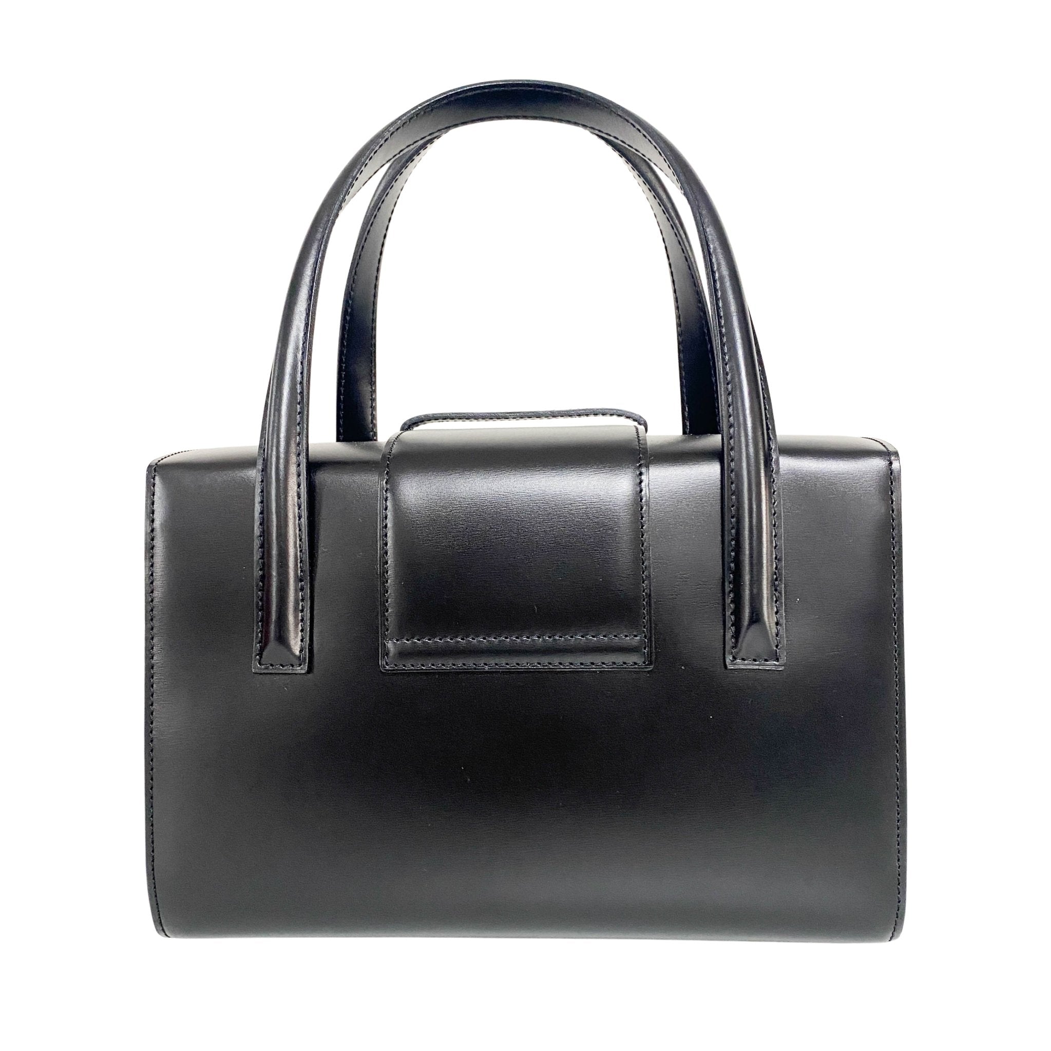 CARTIER Panthère de Cartie Black Box Calf Leather Top Handle Bag Silver Hardware, in , Sold by HIVE PRELOVED - Handle Bags, ,