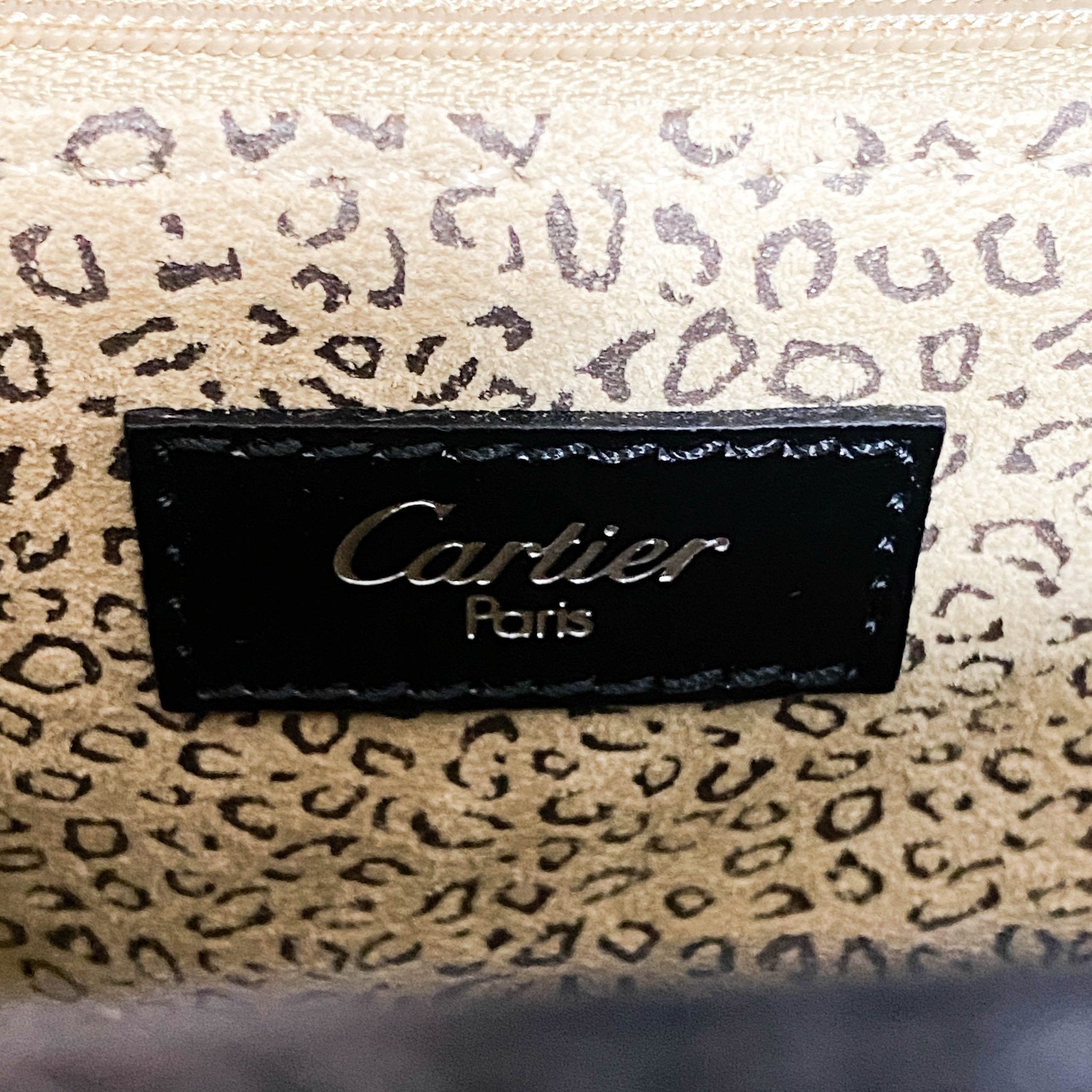 CARTIER Panthère de Cartie Black Box Calf Leather Top Handle Bag Silver Hardware, in , Sold by HIVE PRELOVED - Handle Bags, ,