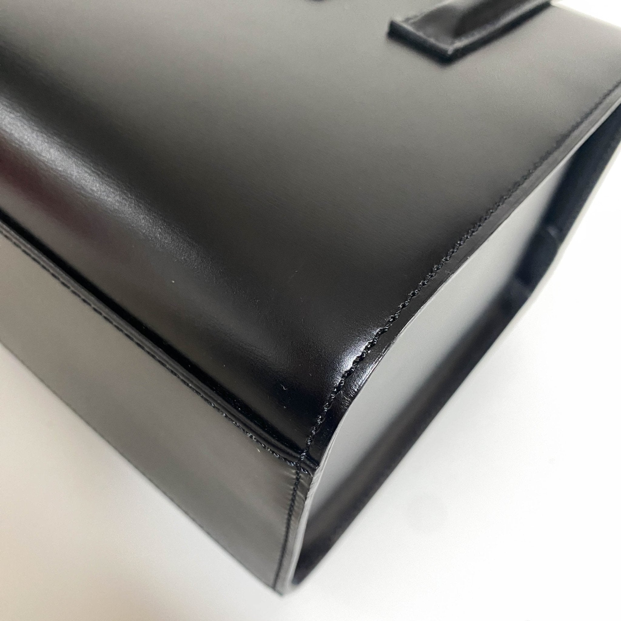 CARTIER Panthère de Cartie Black Box Calf Leather Top Handle Bag Silver Hardware, in , Sold by HIVE PRELOVED - Handle Bags, ,