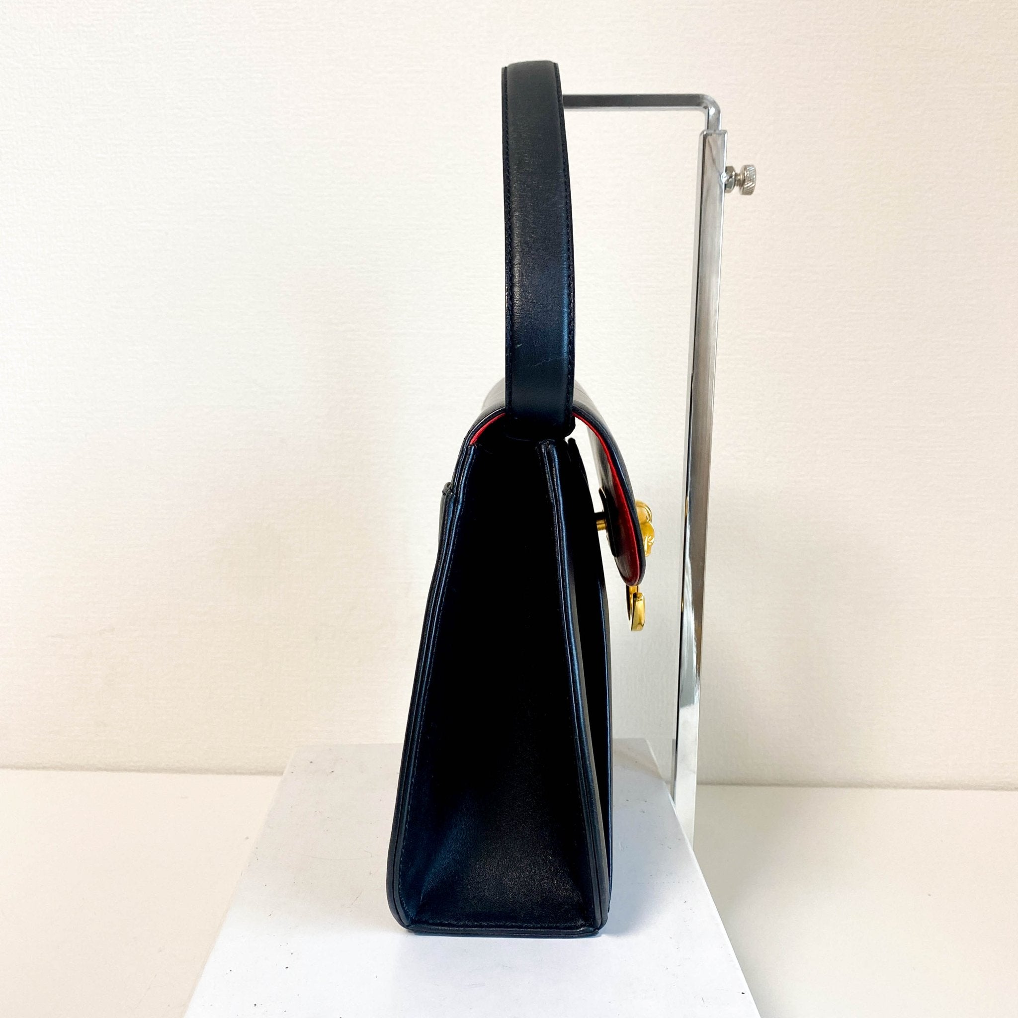 CARTIER Panthère de Cartier Black Leather Top Handle Bag Gold Hardware, in , Sold by HIVE PRELOVED - Handle Bags, ,