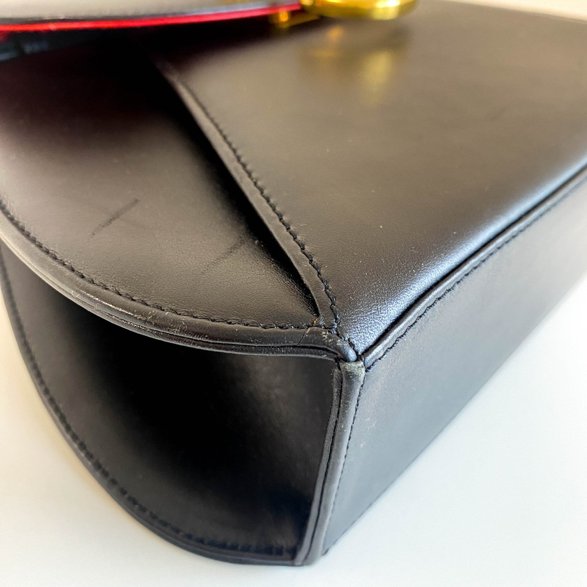 CARTIER Panthère de Cartier Black Leather Top Handle Bag Gold Hardware, in , Sold by HIVE PRELOVED - Handle Bags, ,