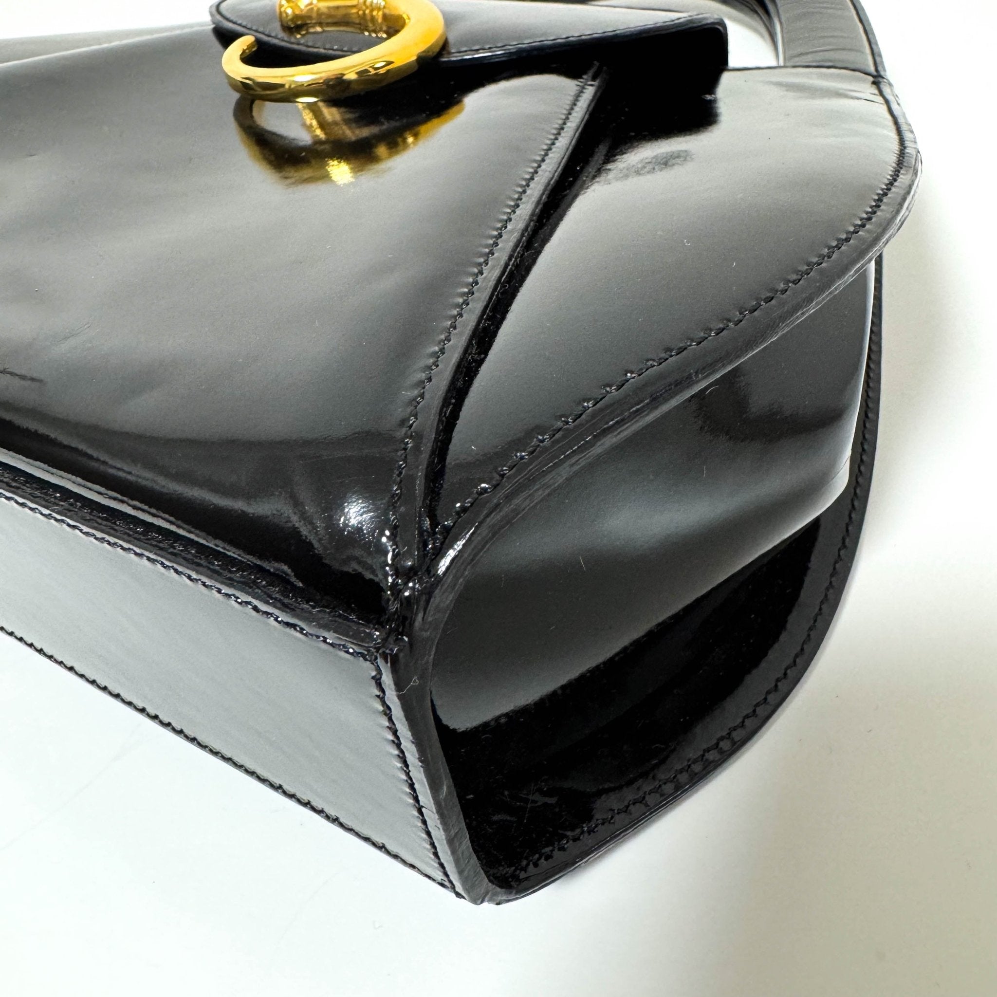 CARTIER Panthère de Cartier Black Patent Leather Top Handle Bag Gold Hardware, in , Sold by HIVE PRELOVED - Handle Bags, ,