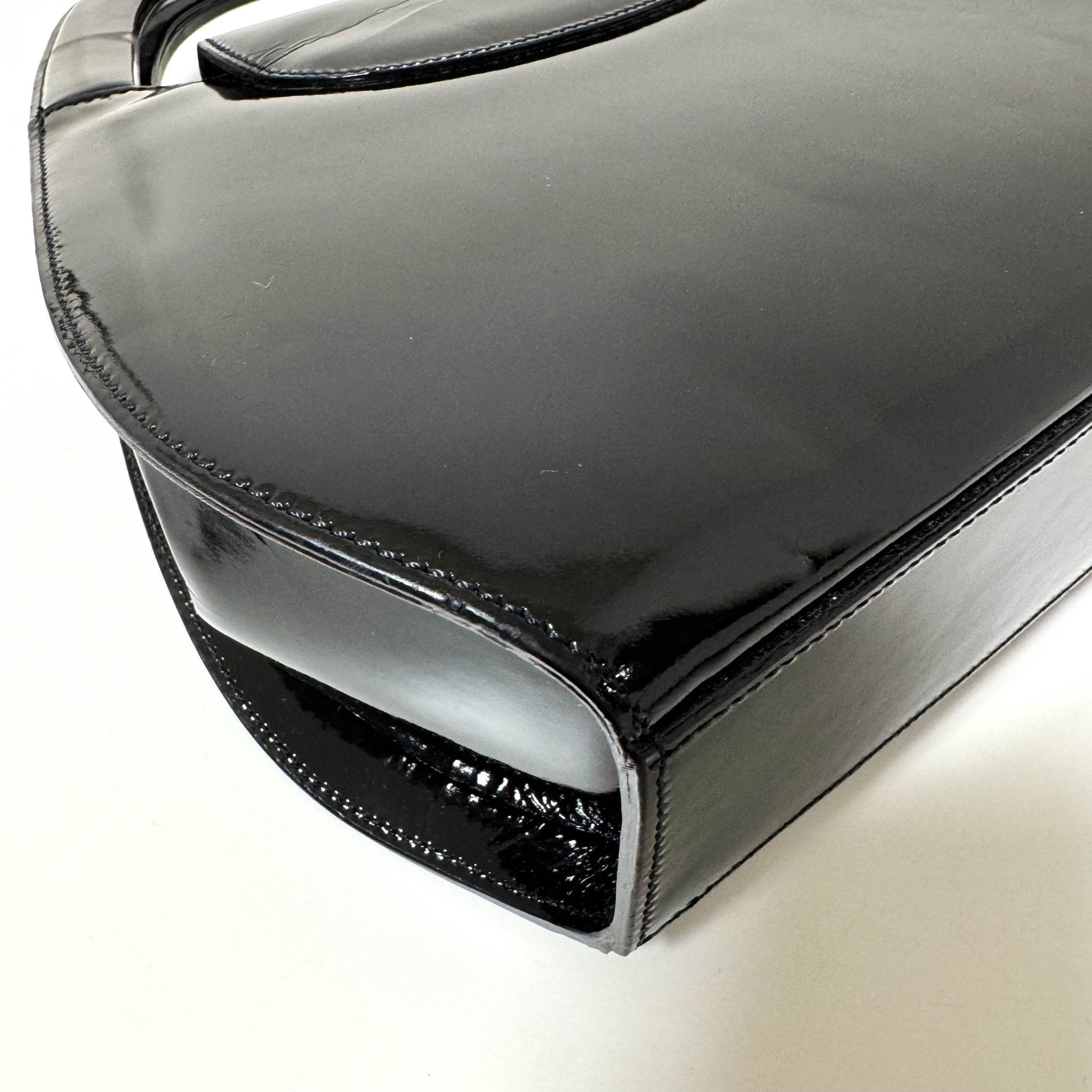 CARTIER Panthère de Cartier Black Patent Leather Top Handle Bag Gold Hardware, in , Sold by HIVE PRELOVED - Handle Bags, ,