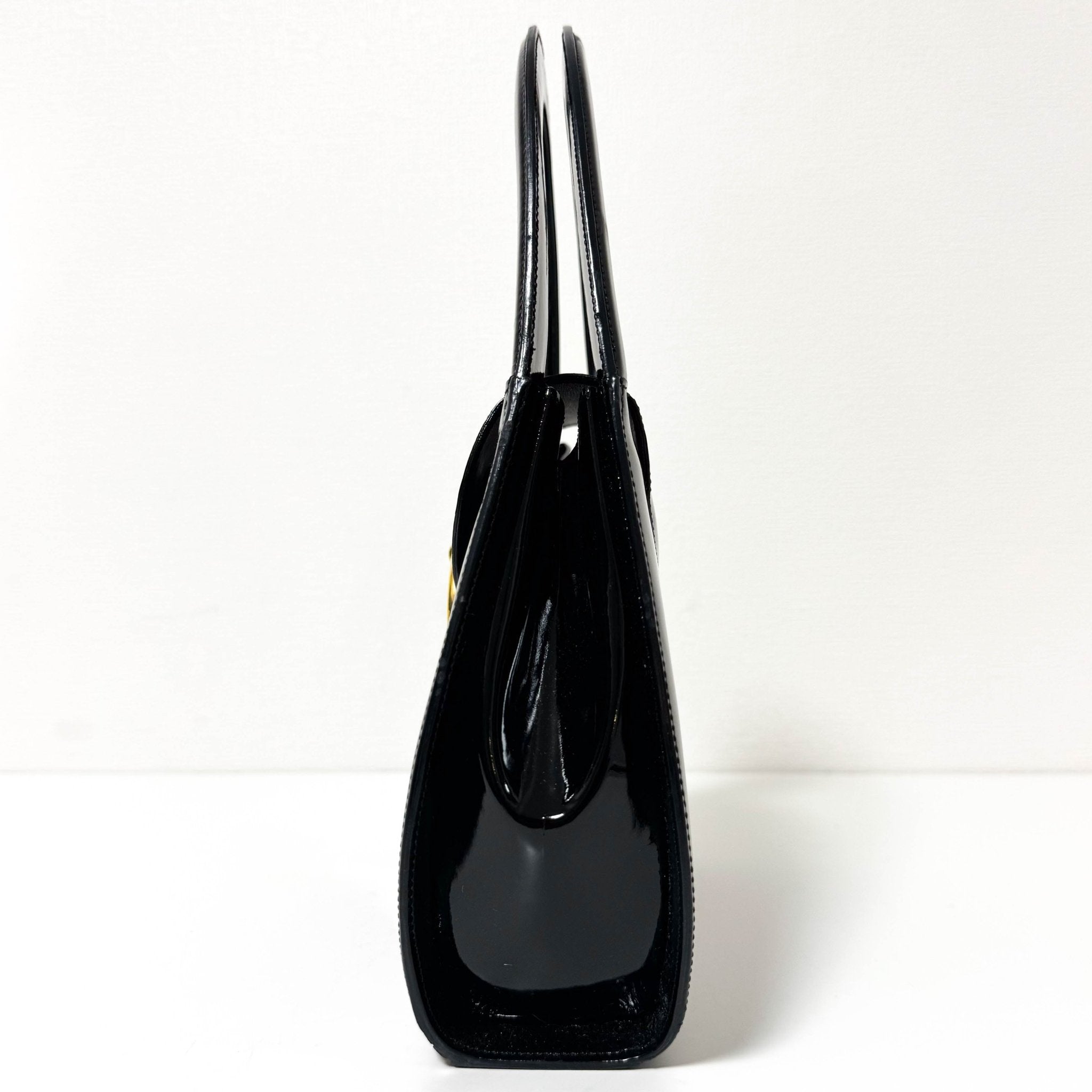 CARTIER Panthère de Cartier Black Patent Leather Top Handle Bag Gold Hardware, in , Sold by HIVE PRELOVED - Handle Bags, ,